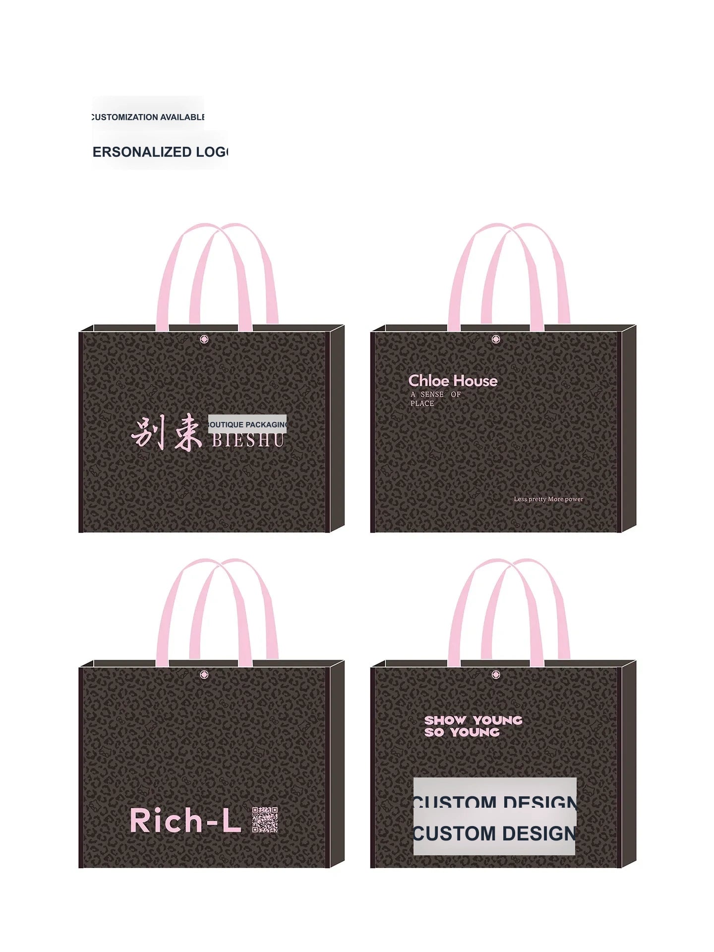 Laminated Leopard Print Non-Woven Tote Bags — 3 Styles product view 4