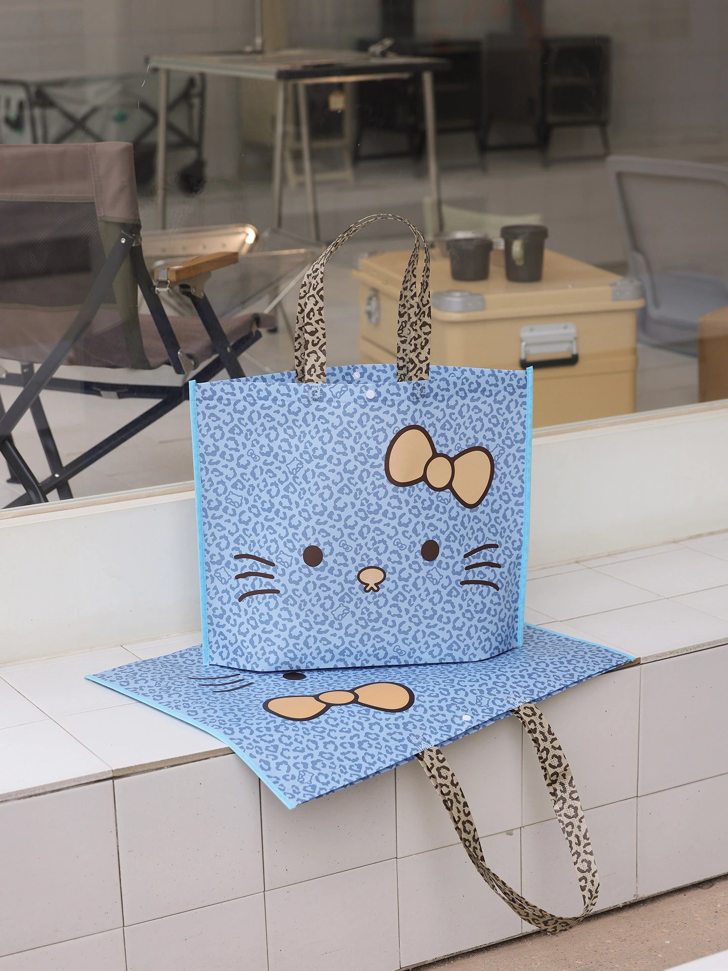 Laminated Leopard Print Stitched Non-Woven Tote Bags — 6 Styles product view 2