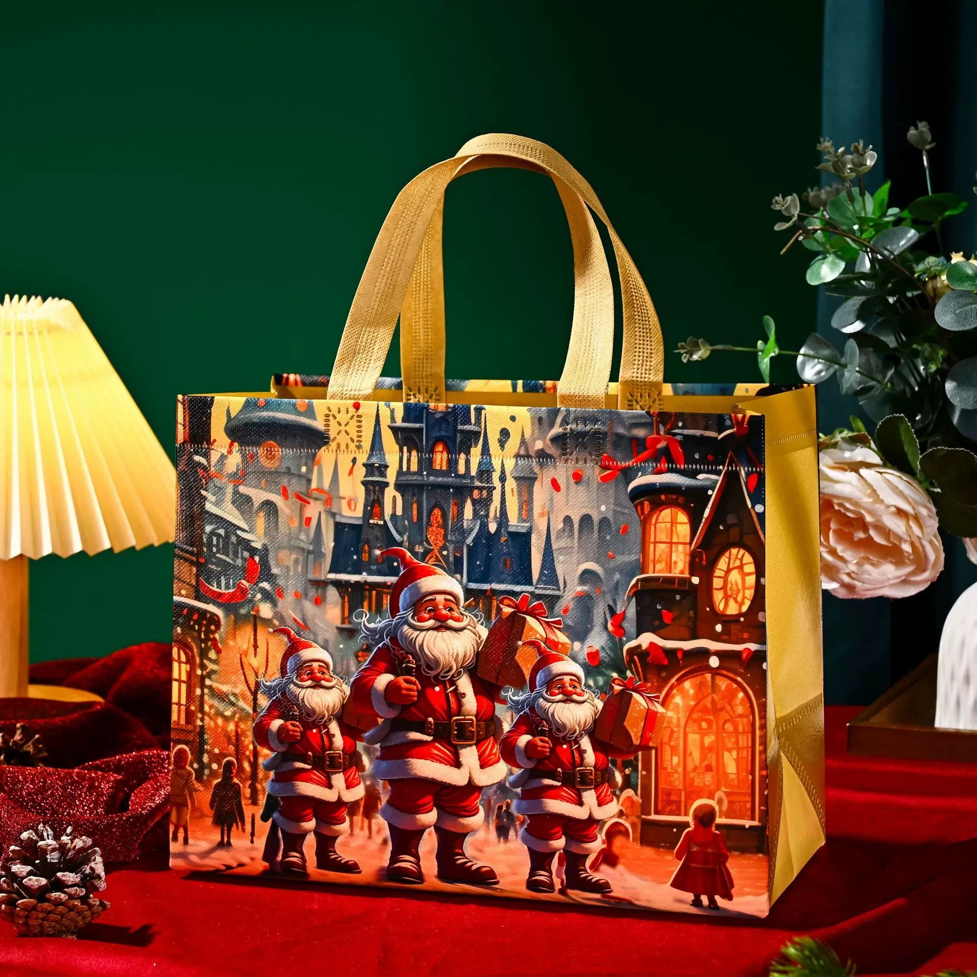 Laminated Non-Woven Christmas Gift Bags – 10-Pack – sample variant