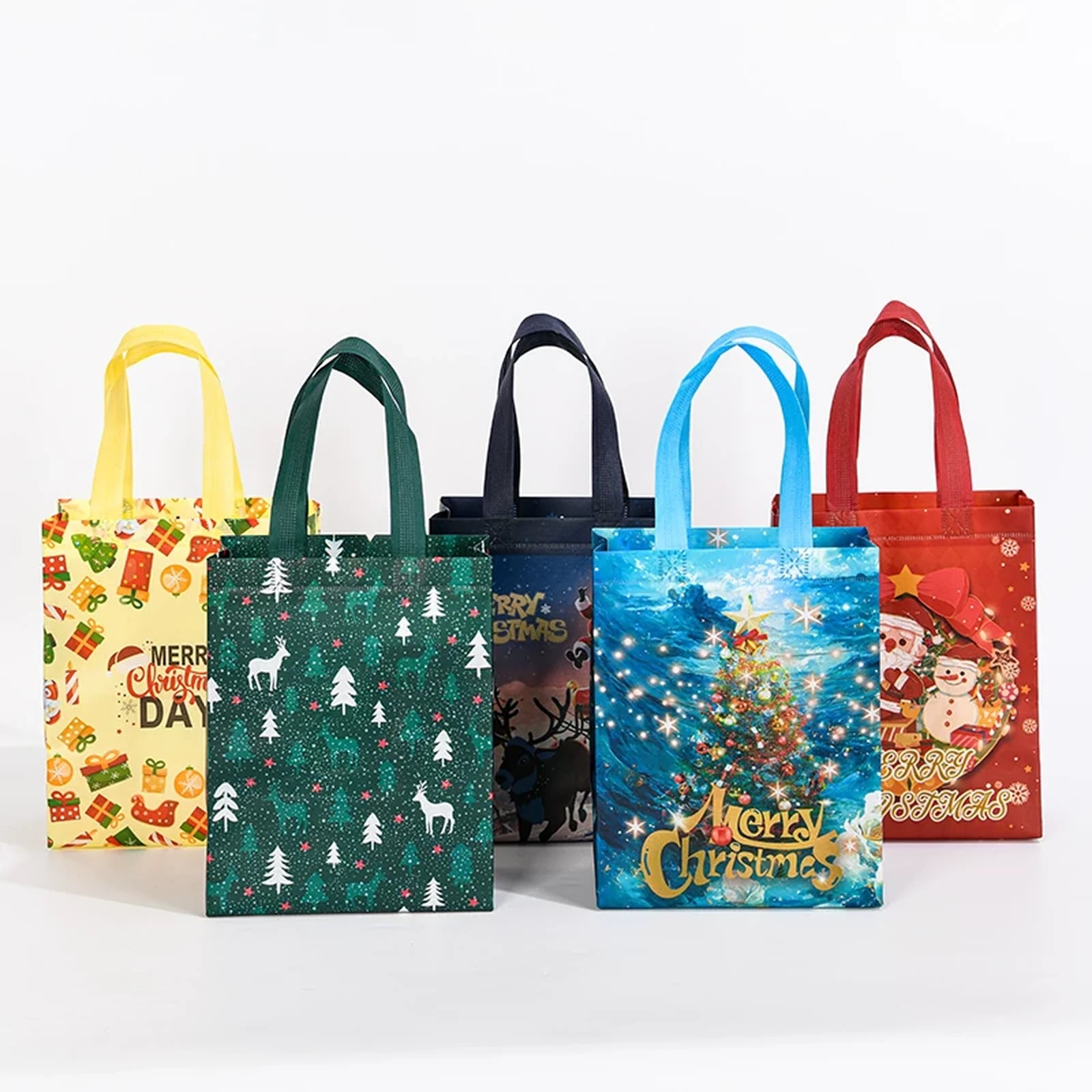 Laminated Non-Woven Christmas Gift Bags with Handles – product view