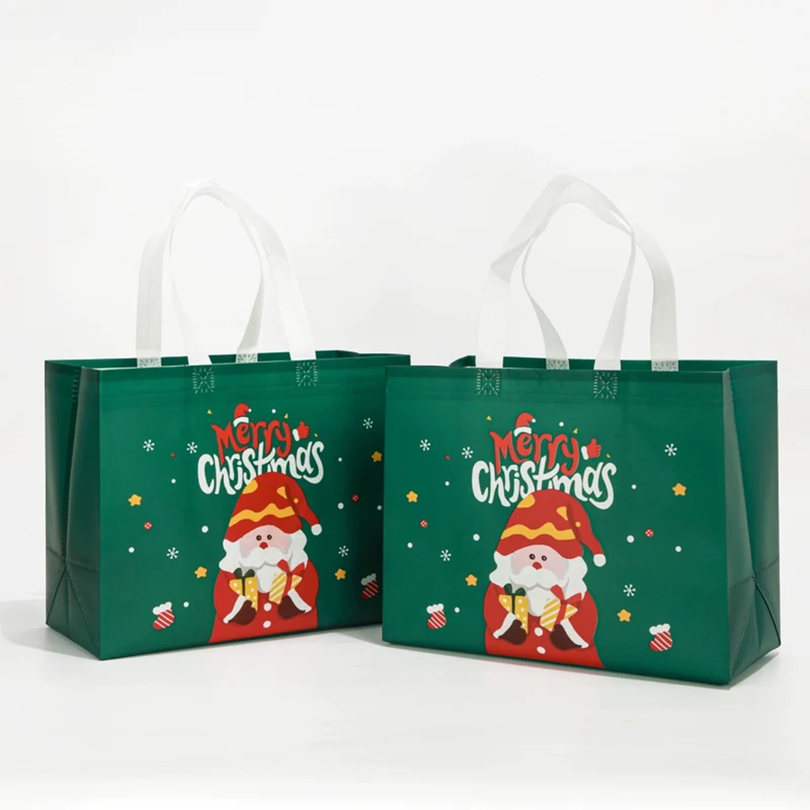 Laminated Non-Woven Christmas Shopping Bags with Handles – product view 02