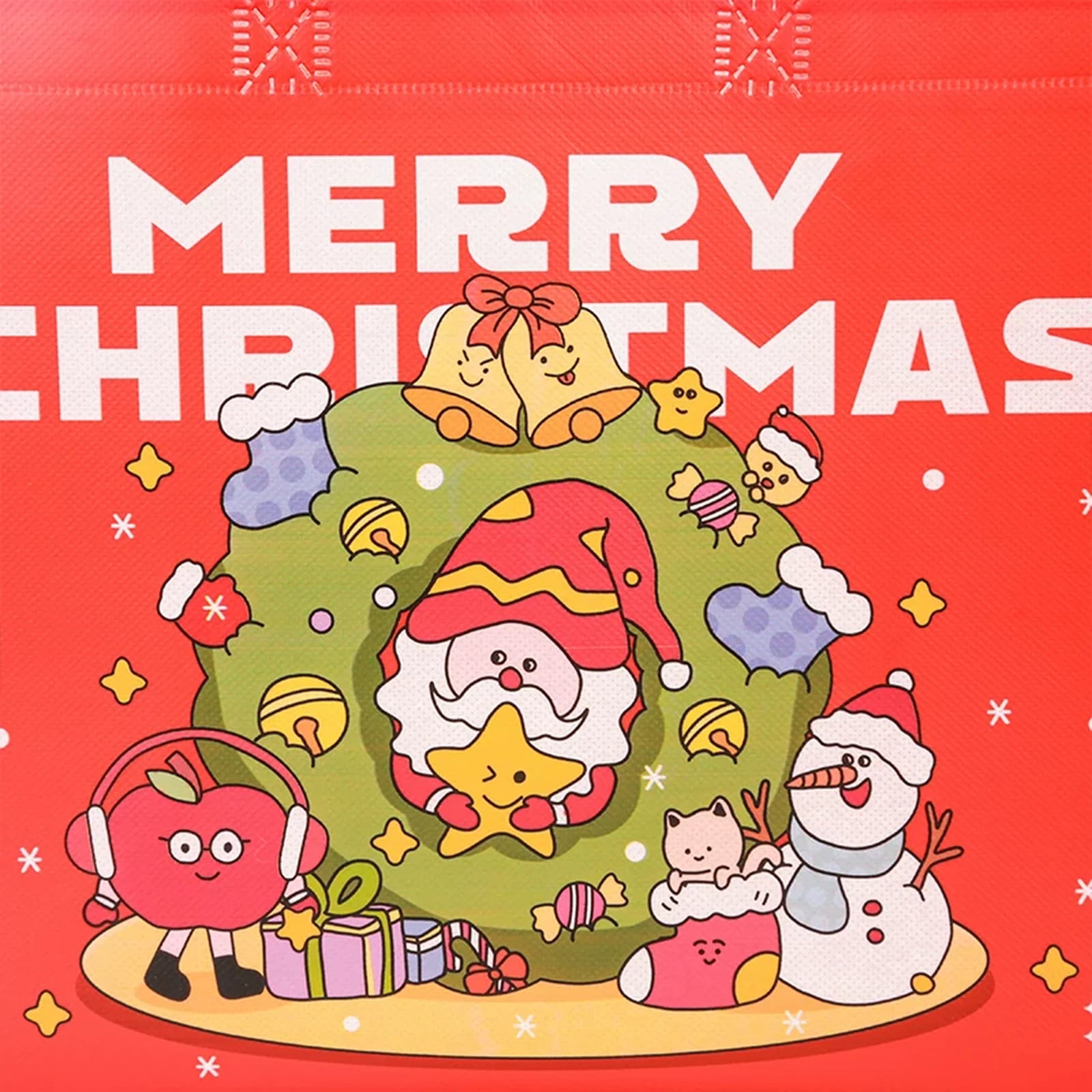 Laminated Non-Woven Christmas Shopping Bags with Handles – product view 04