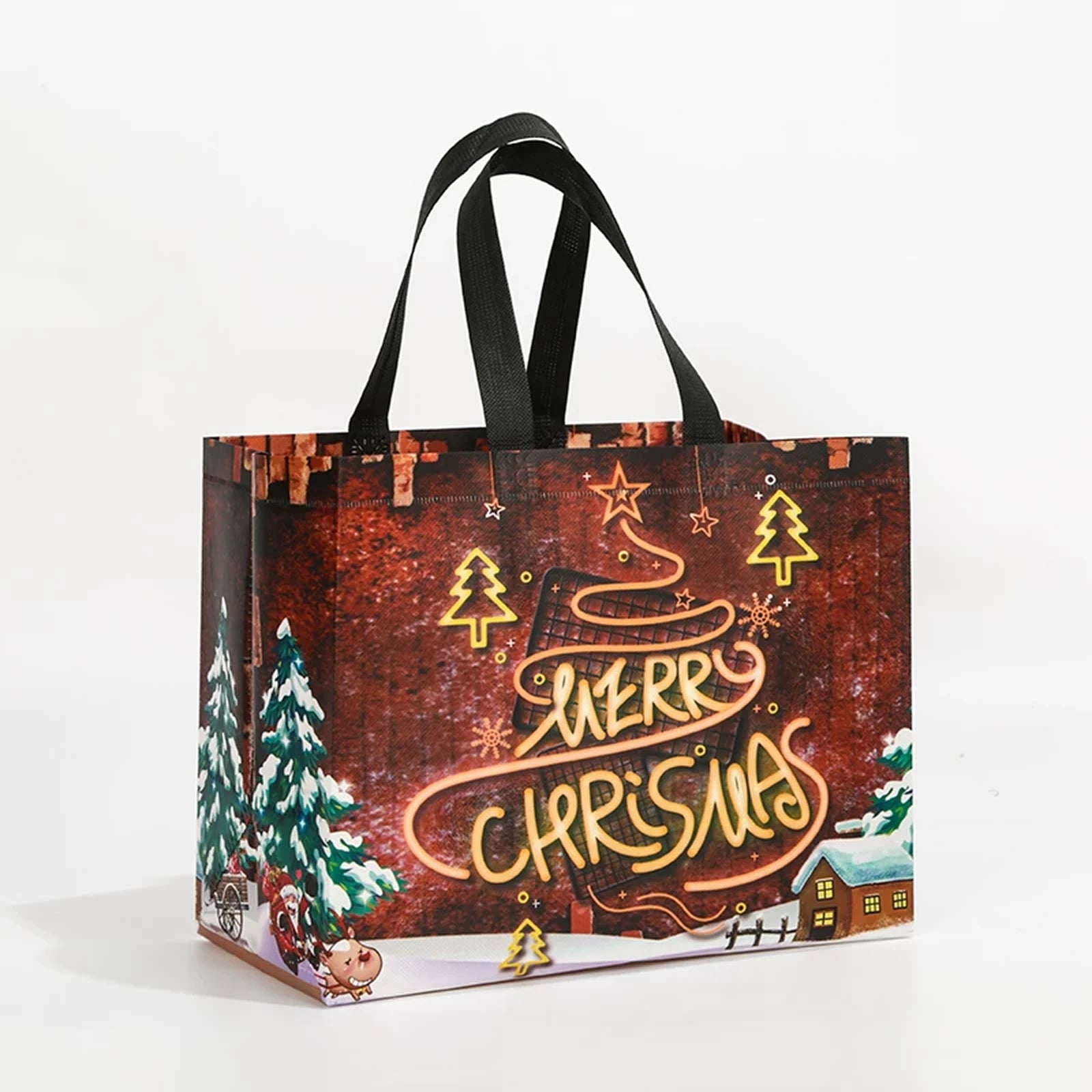 Laminated Non-Woven Christmas Shopping Gift Bags – sample variant