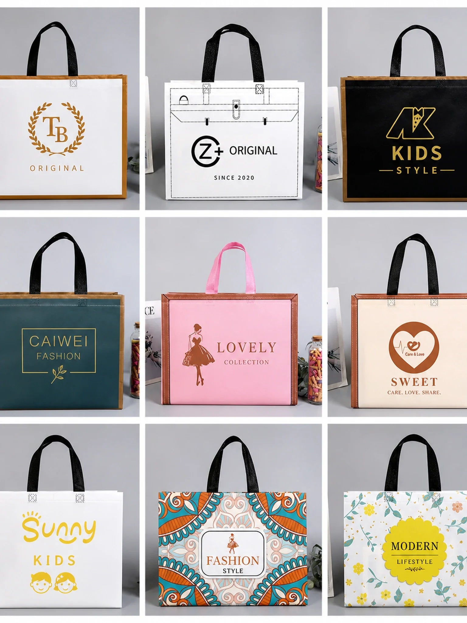 Laminated Non-Woven Tote Bags — 19 Designs product view 3