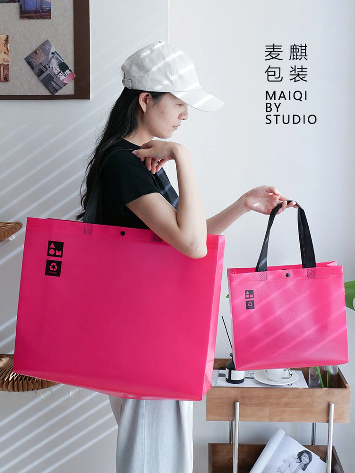 Laminated Non-Woven Tote Bags — 2 Styles product view 3