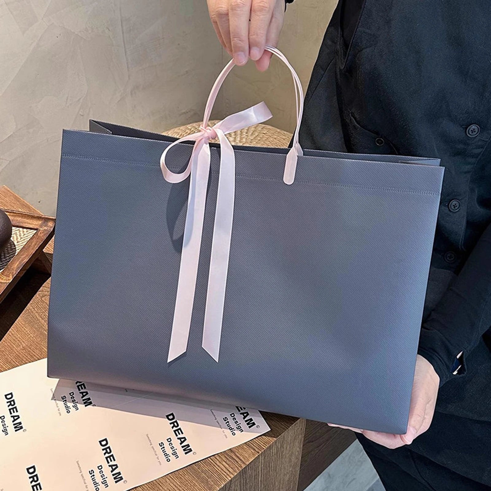 Laminated Non-Woven Tote Bags — 3 Styles — Premium Gray