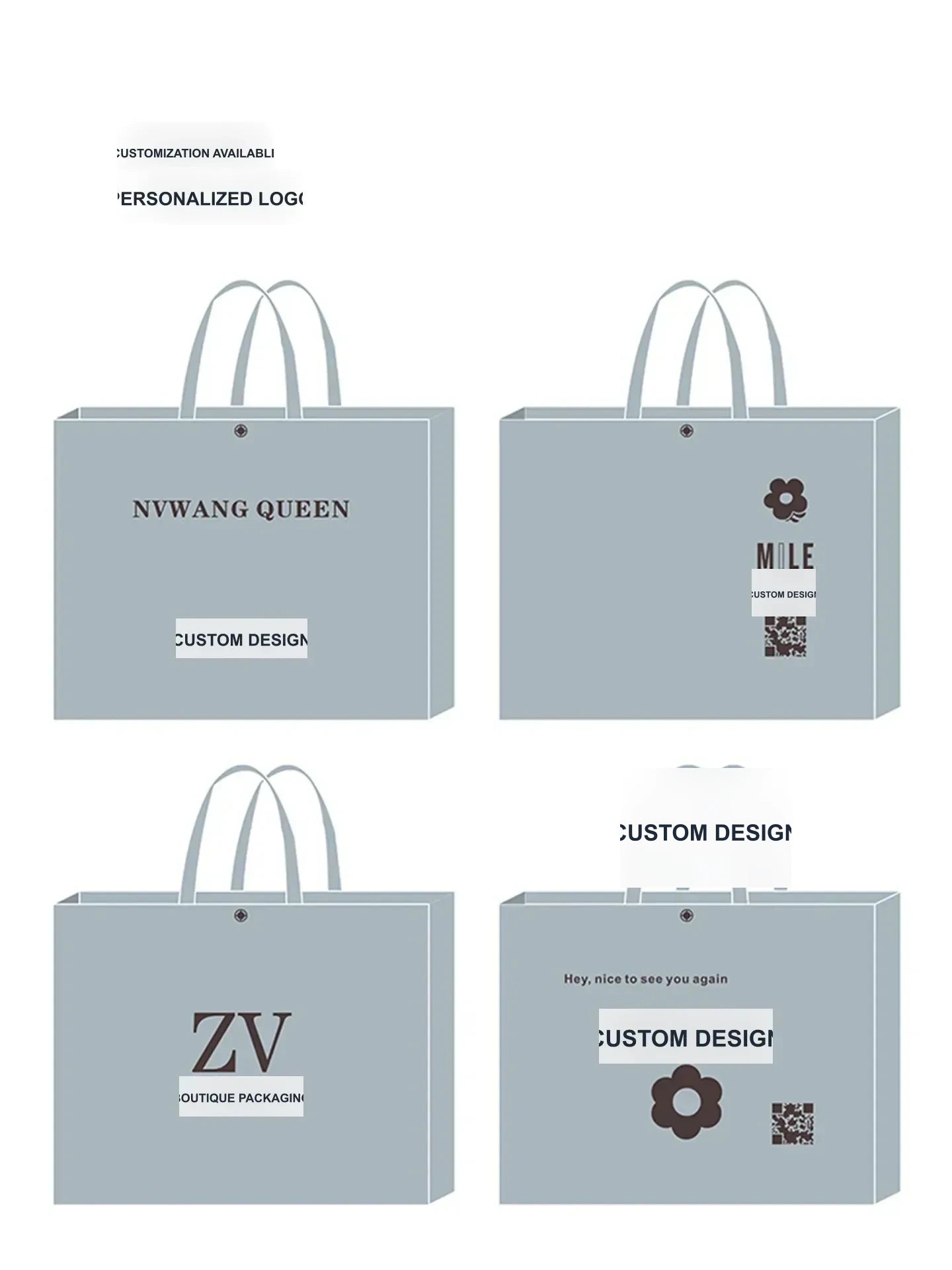 Large-Capacity Haze-Blue Non-Woven Tote Bags — 14 Styles product view 4