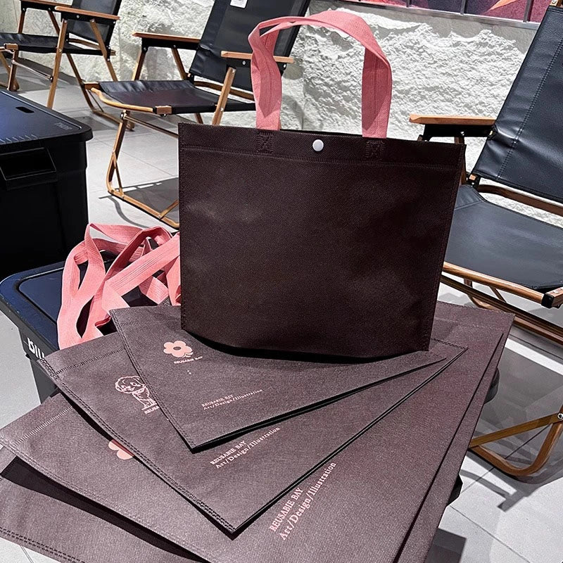 Brown Plain large-capacity non-woven tote bags — 11 styles