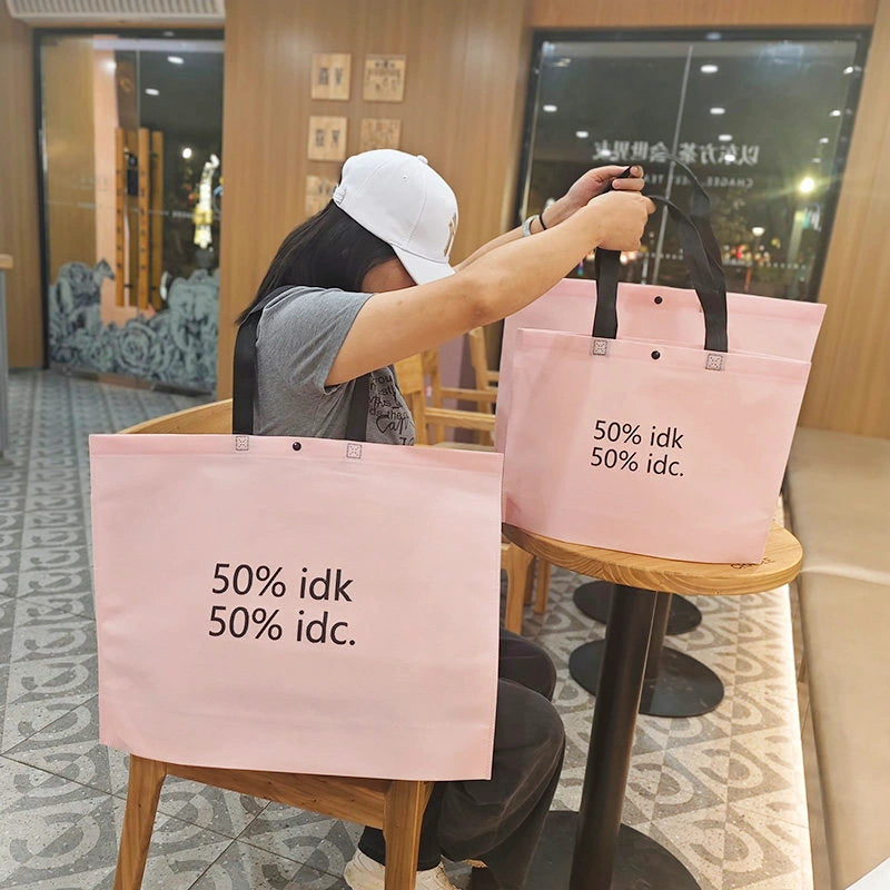 Pink 50% Print large-capacity non-woven tote bags — 11 styles