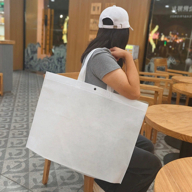 White Plain large-capacity non-woven tote bags — 11 styles