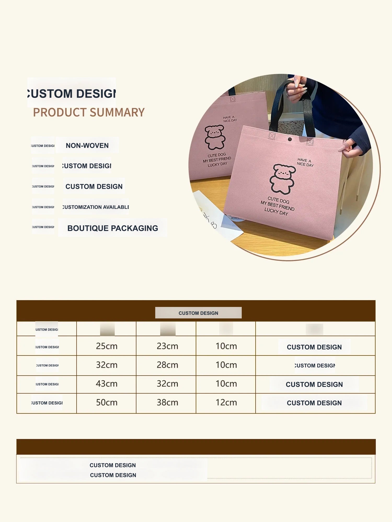 Large-Capacity Non-Woven Tote Bags — 16 Styles product view 2