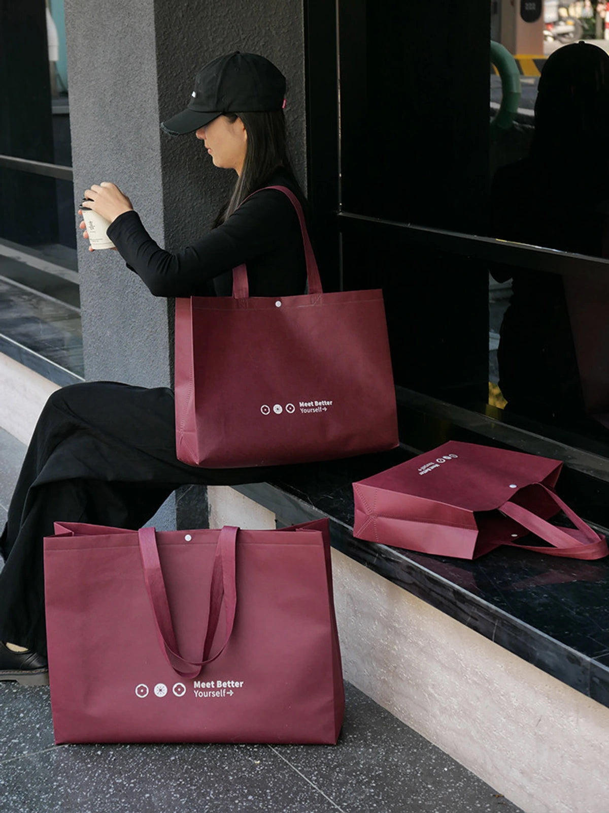 Large-Capacity Non-Woven Tote Bags — 3 Styles product view 3