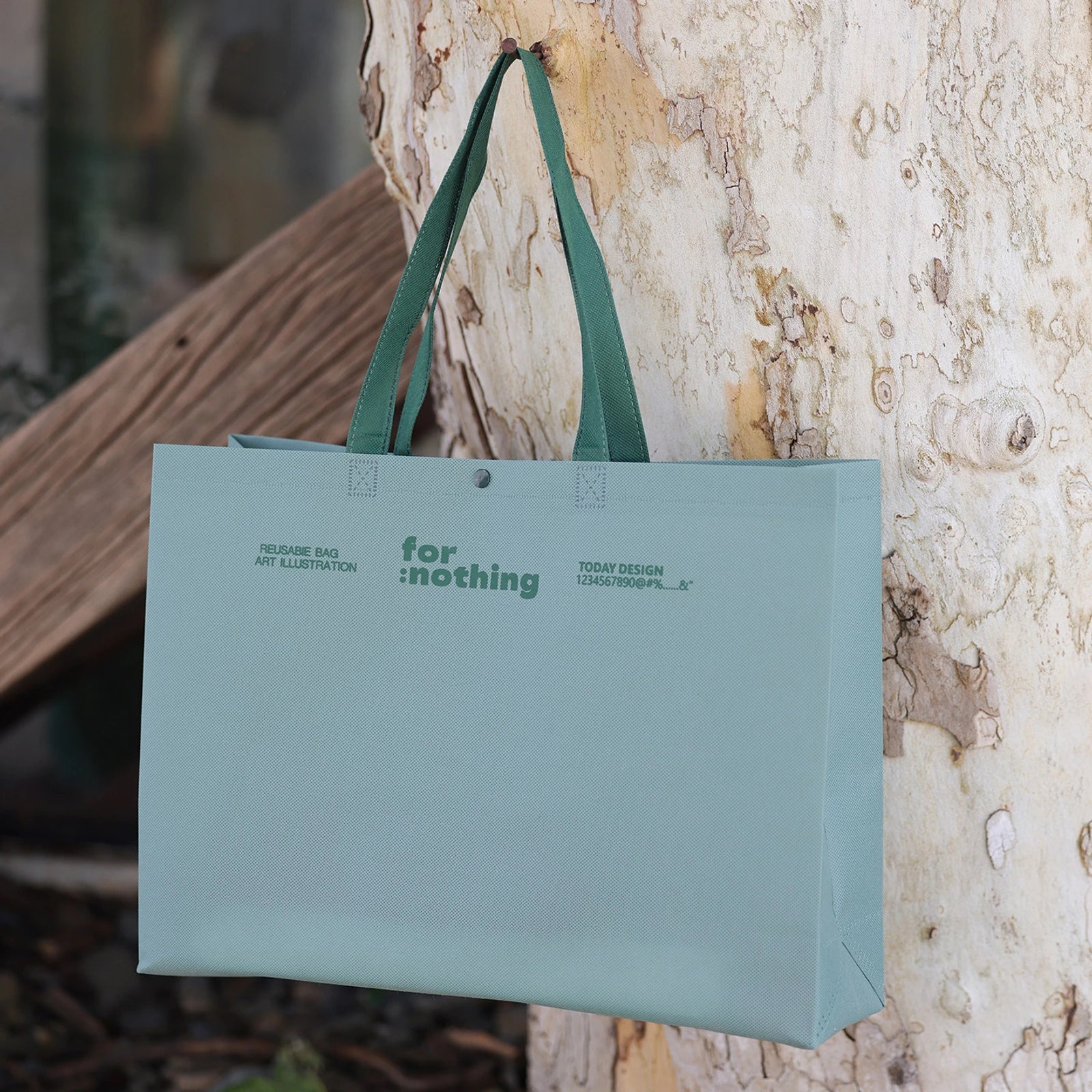 Large-Capacity Non-Woven Tote Bags — 3 Styles — Gusseted — Mountain Green