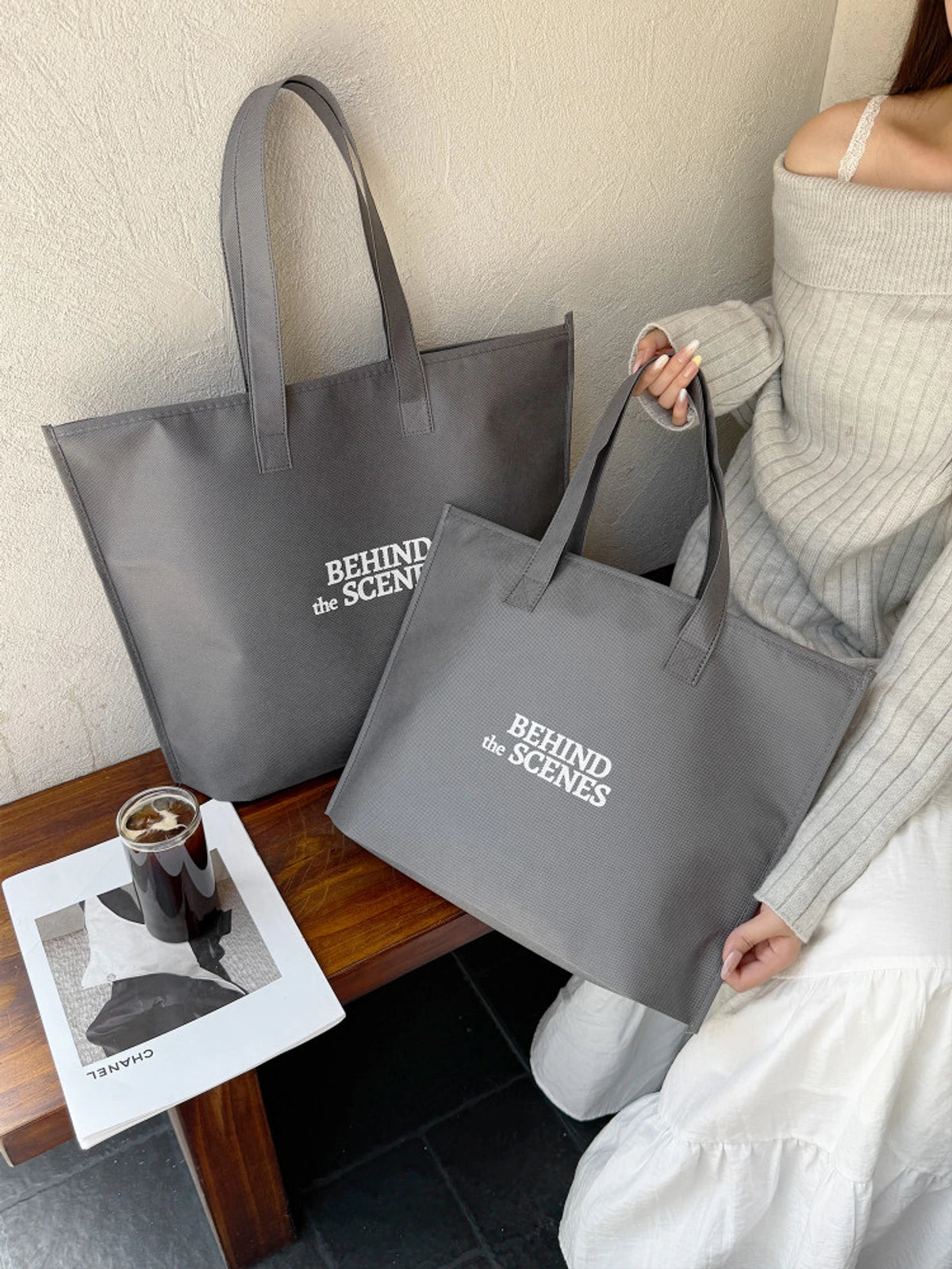 Large-Capacity Non-Woven Tote Bags — 6 Styles product view 2
