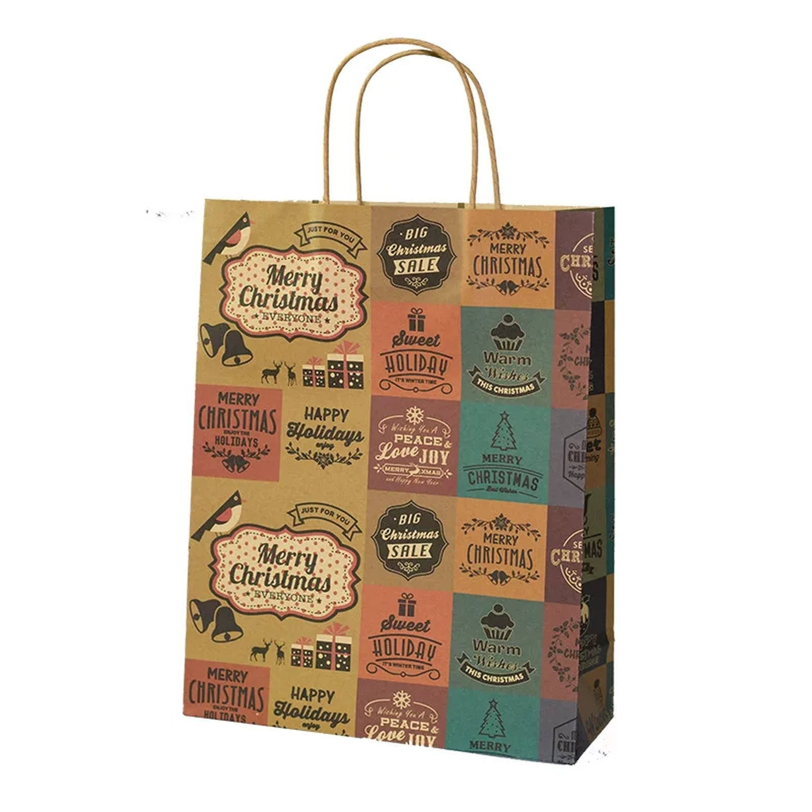 Large Kraft Christmas and Birthday Gift Bags with Twisted Handles – option 28730005721