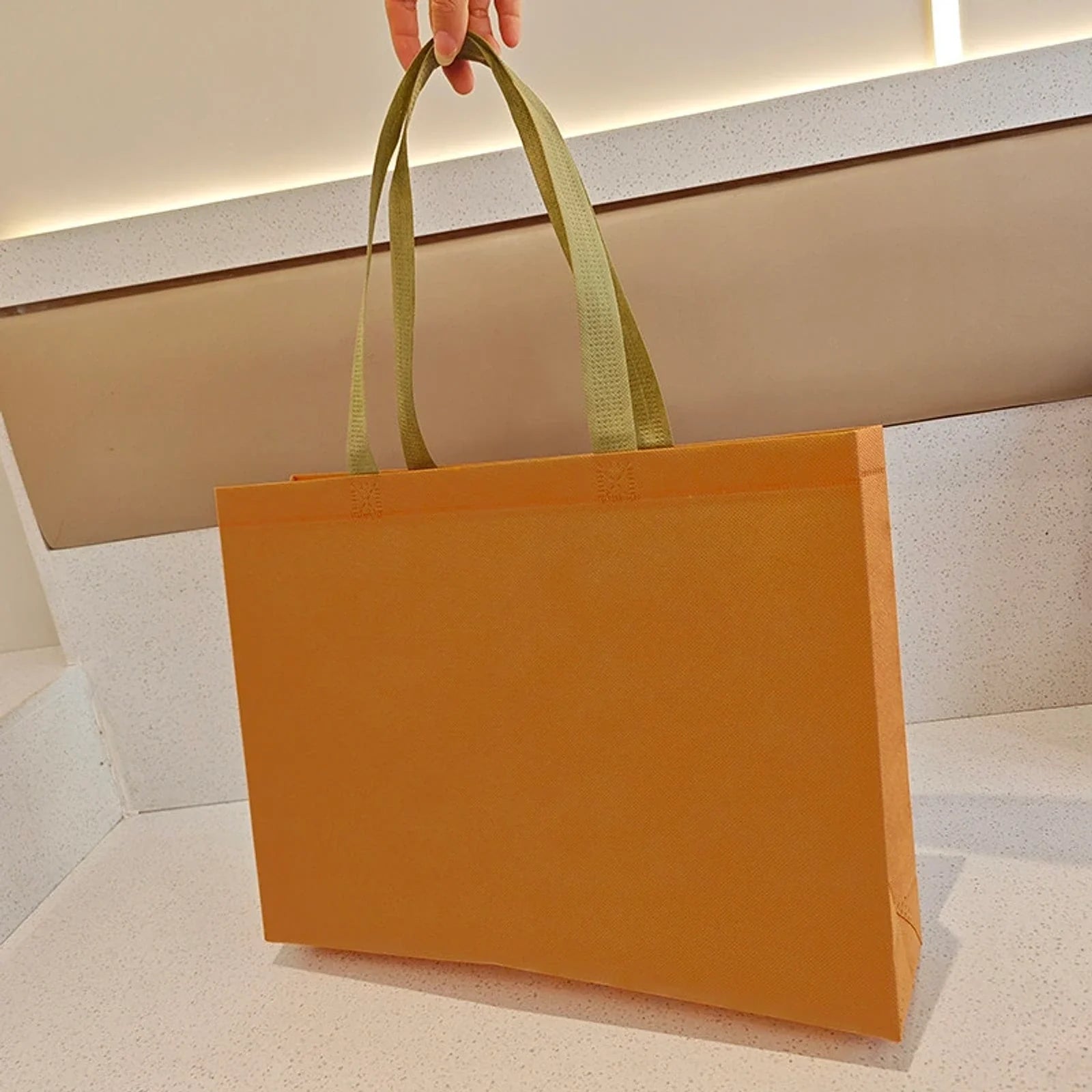 Caramel large non-woven tote bags — 7 color options