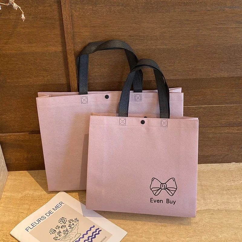 lavender even buy bow non woven tote bag