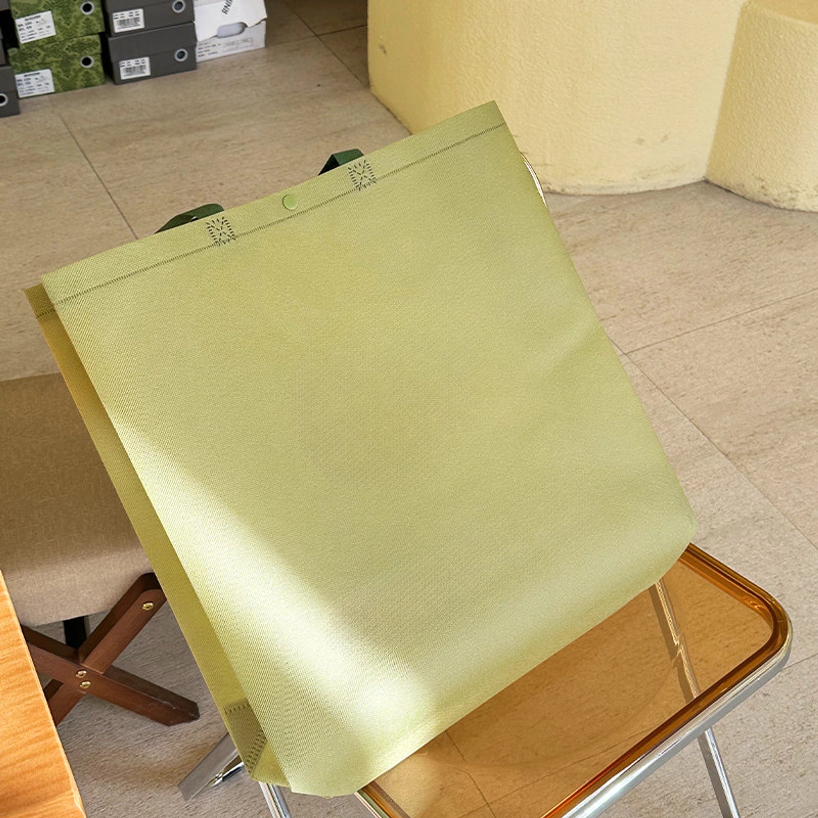 Matcha Green Non-Woven Tote Bags — 3 Styles — Matcha Green Plain