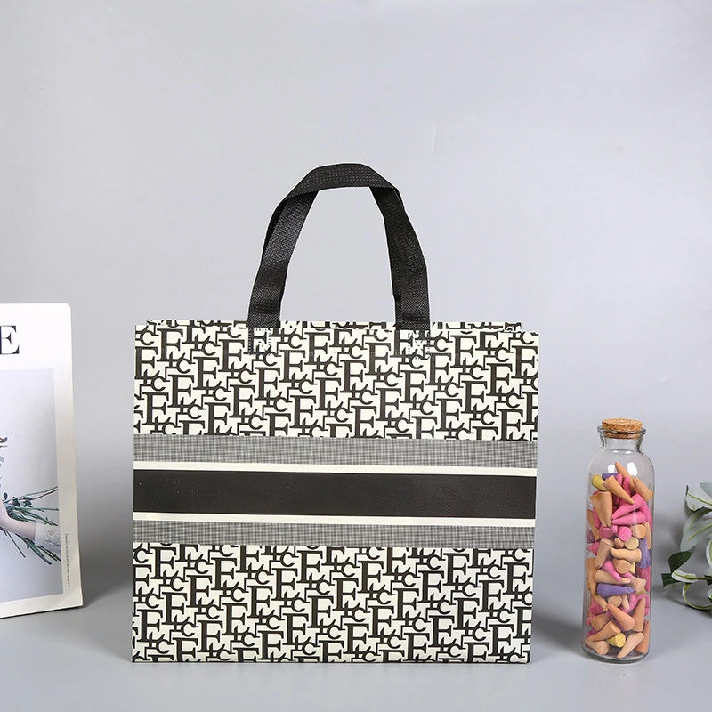 EC Letter Print minimalist non-woven tote bags — 14 styles