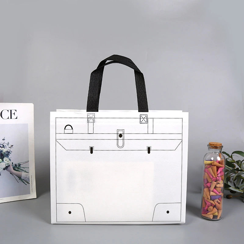 White Bag Print minimalist non-woven tote bags — 14 styles