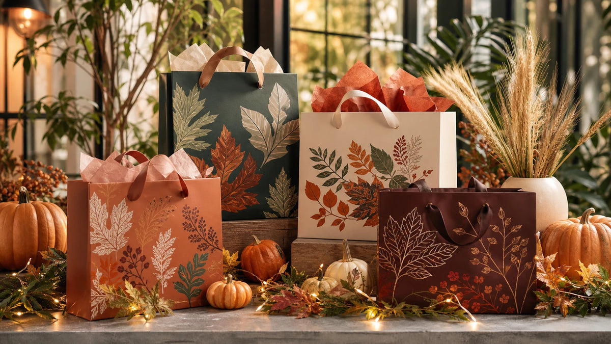 modern botanical thanksgiving gift bag