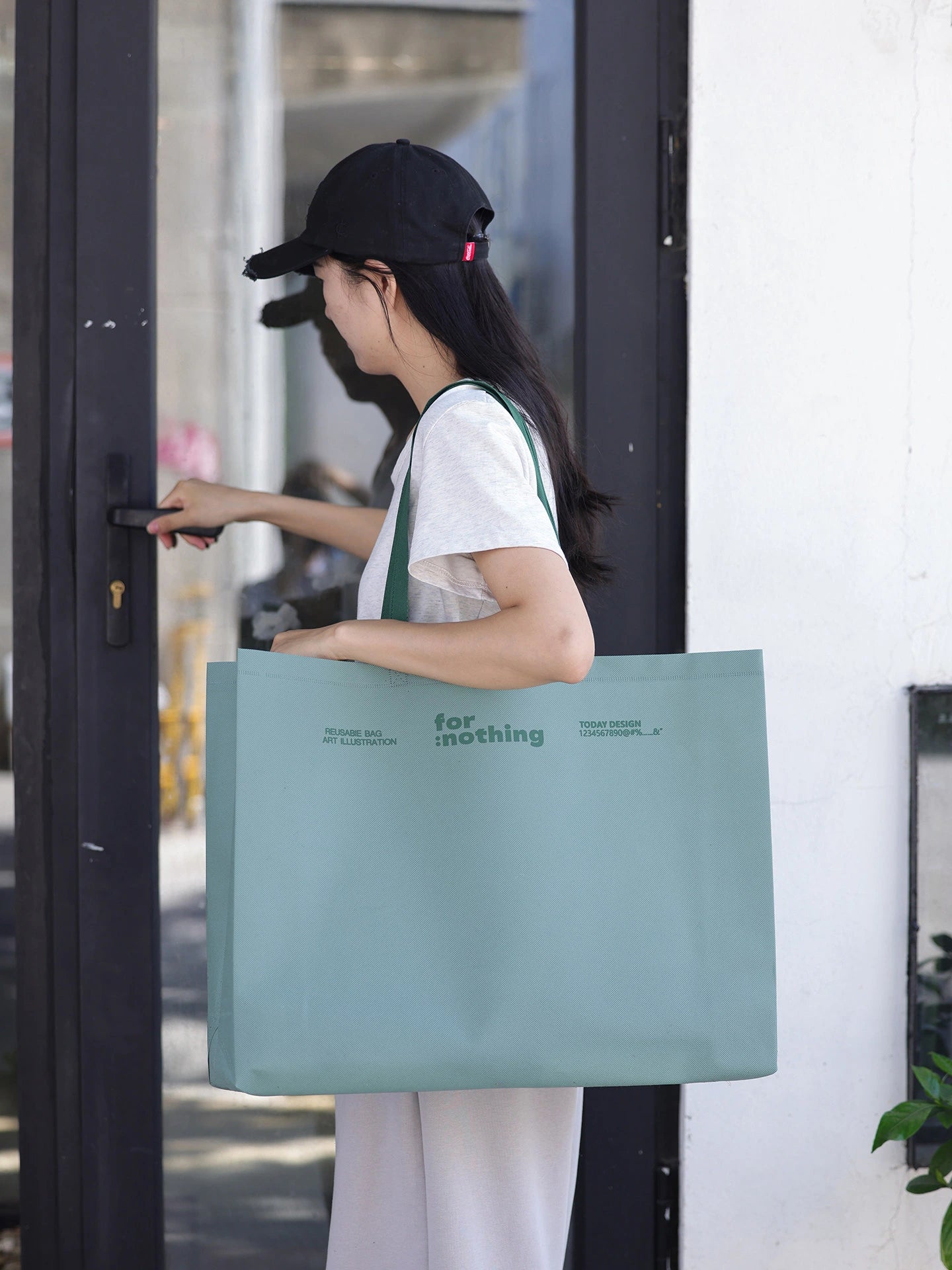 Mountain-Green Non-Woven Tote Bags — 7 Styles product view 2