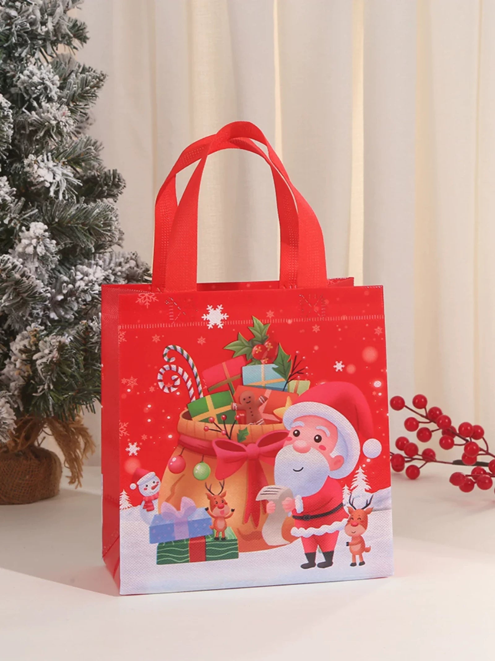 Non-Woven Christmas Gift Bags with Carry Handles – product view