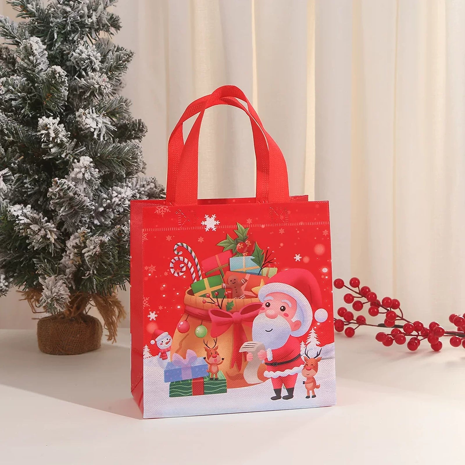 Non-Woven Christmas Gift Bags with Carry Handles – product view