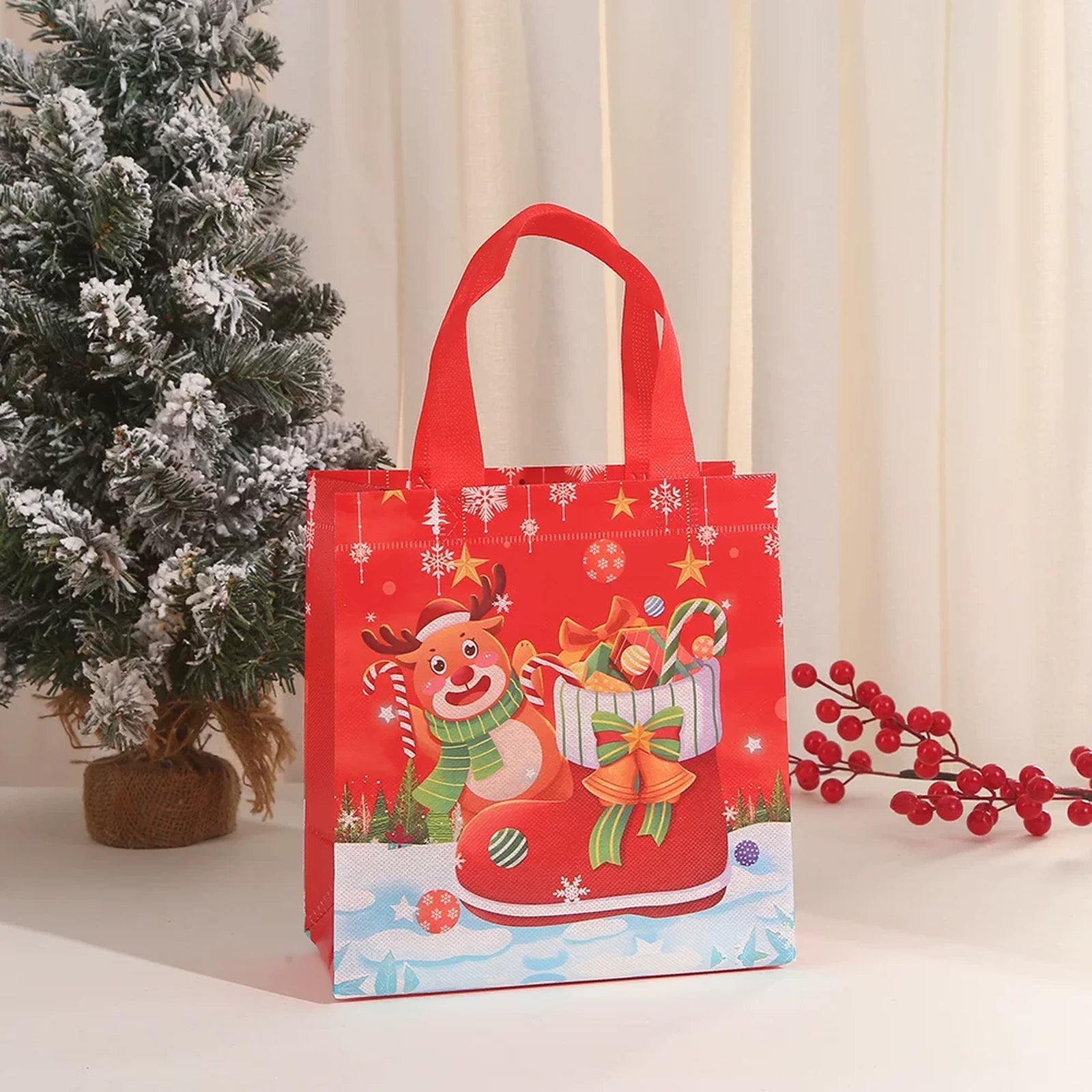 Non-Woven Christmas Gift Bags with Carry Handles – product view