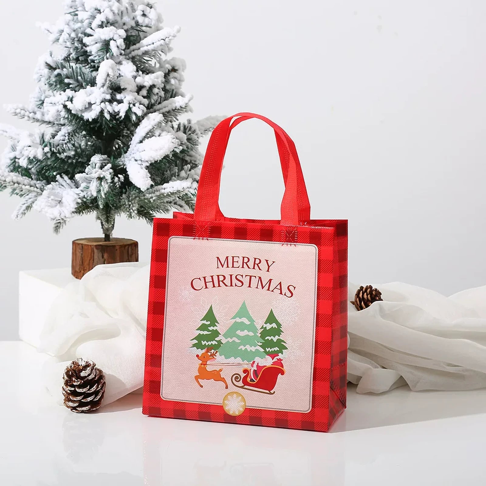 Non-Woven Christmas Gift Bags with Carry Handles – product view