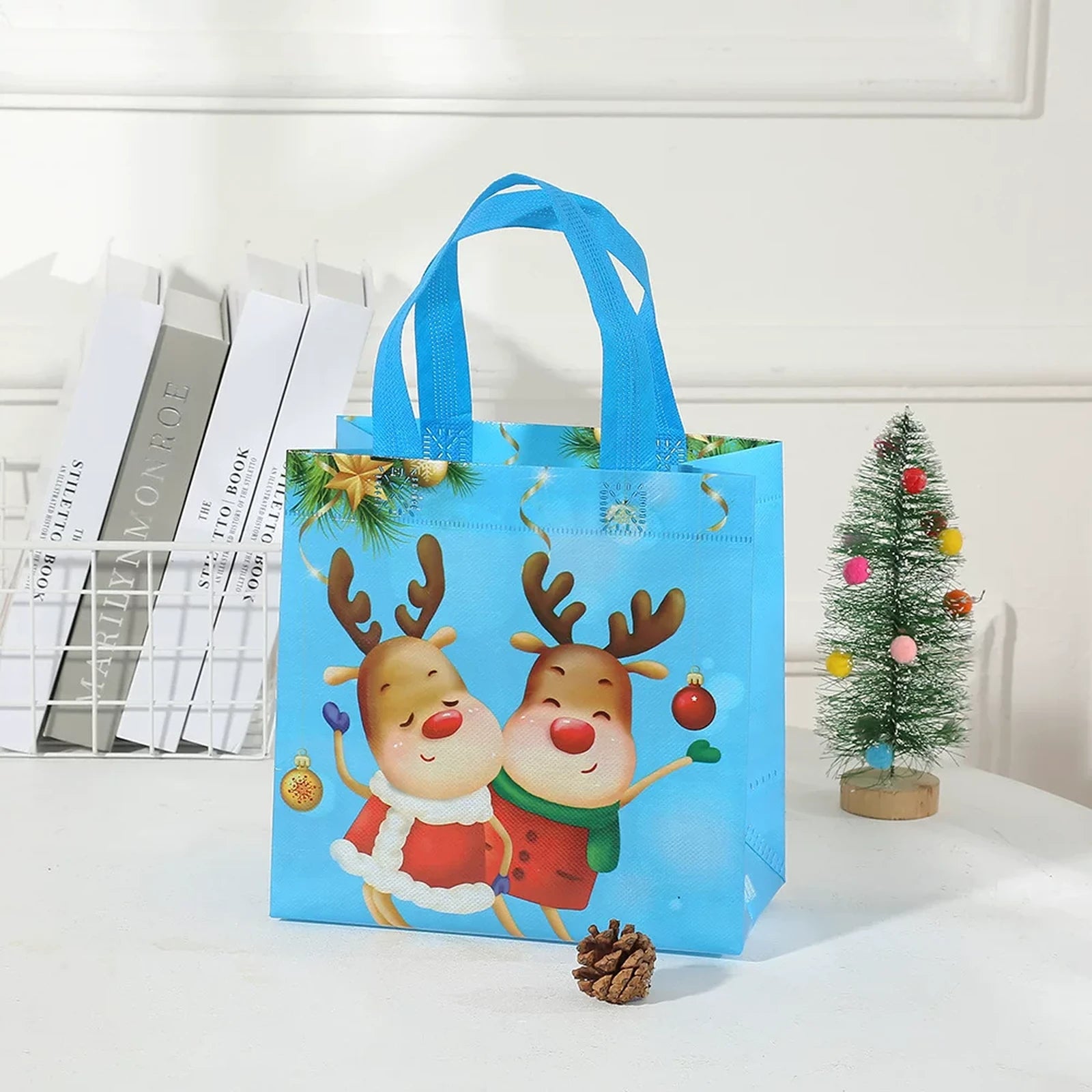 Non-Woven Christmas Gift Bags with Carry Handles – product view