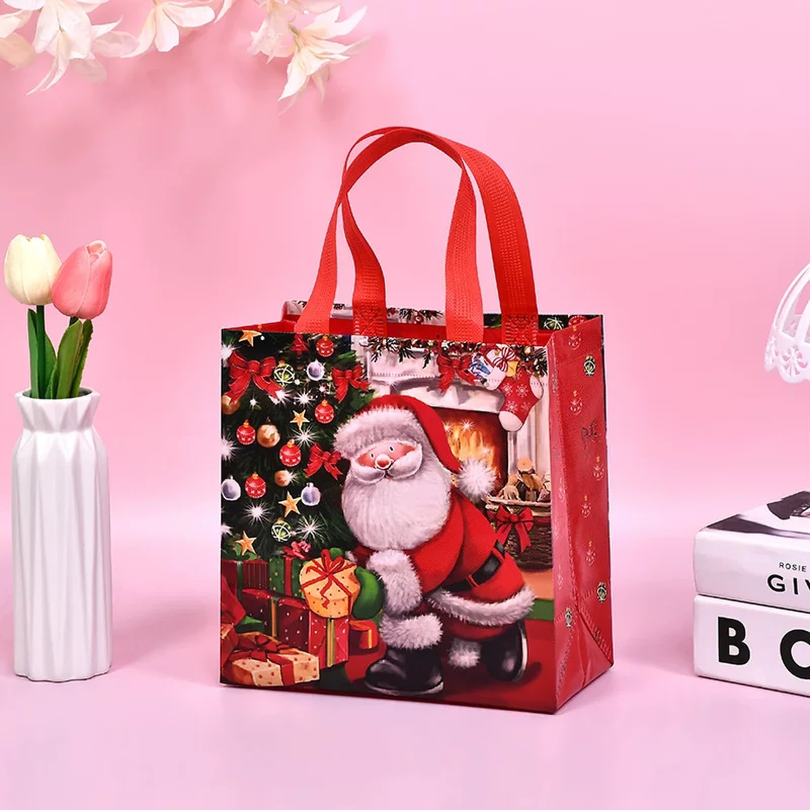 Non-Woven Christmas Gift Bags with Carry Handles – product view