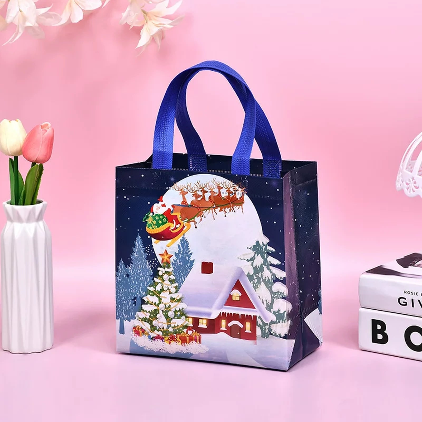 Non-Woven Christmas Gift Bags with Carry Handles – product view