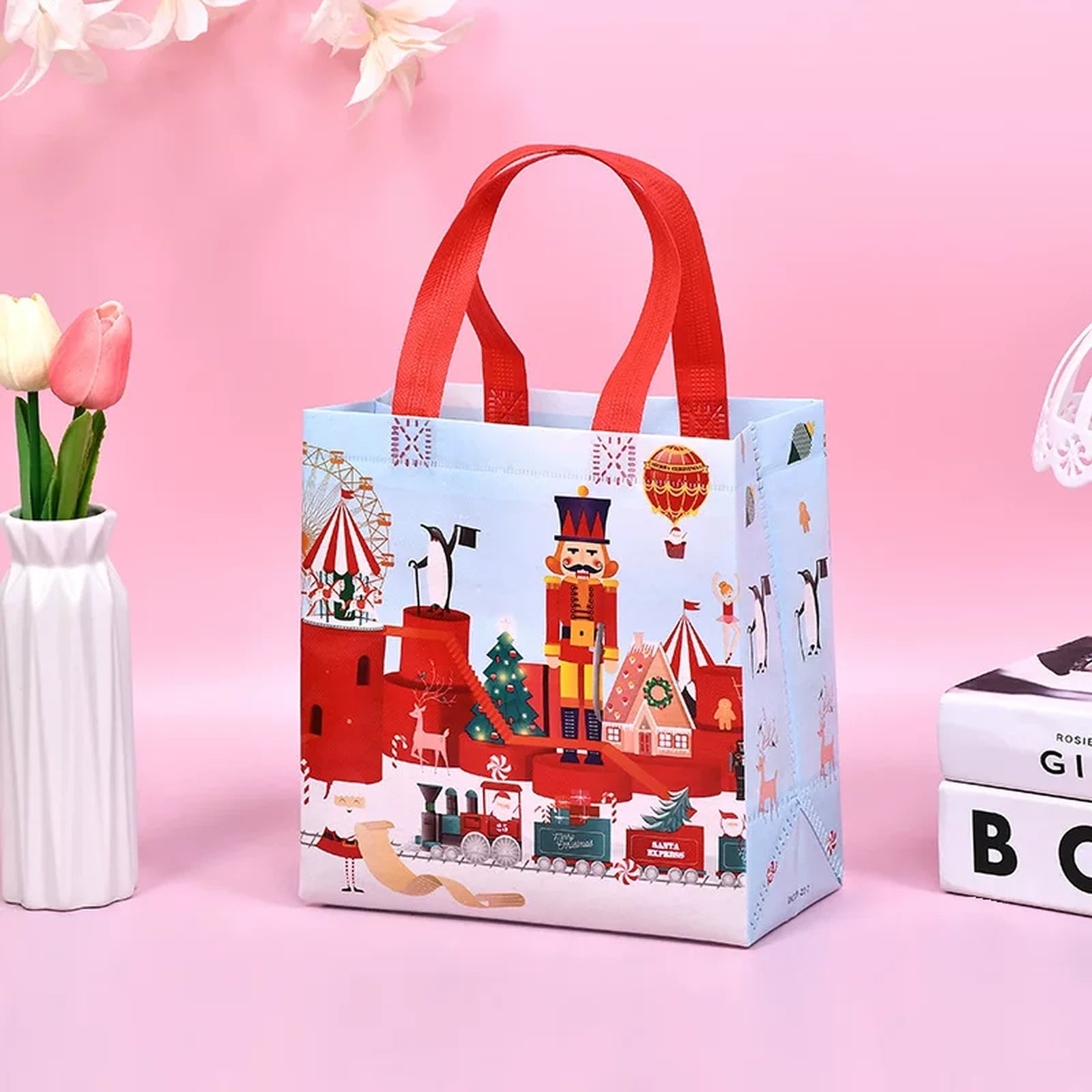 Non-Woven Christmas Gift Bags with Carry Handles – product view