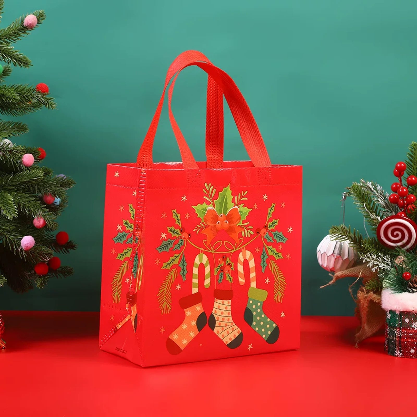 Non-Woven Christmas Gift Bags with Carry Handles – product view
