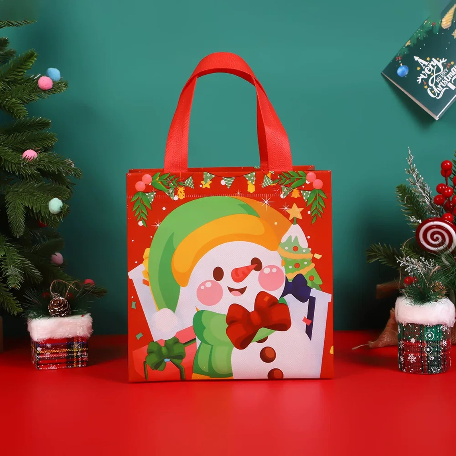 Non-Woven Christmas Gift Bags with Carry Handles – product view