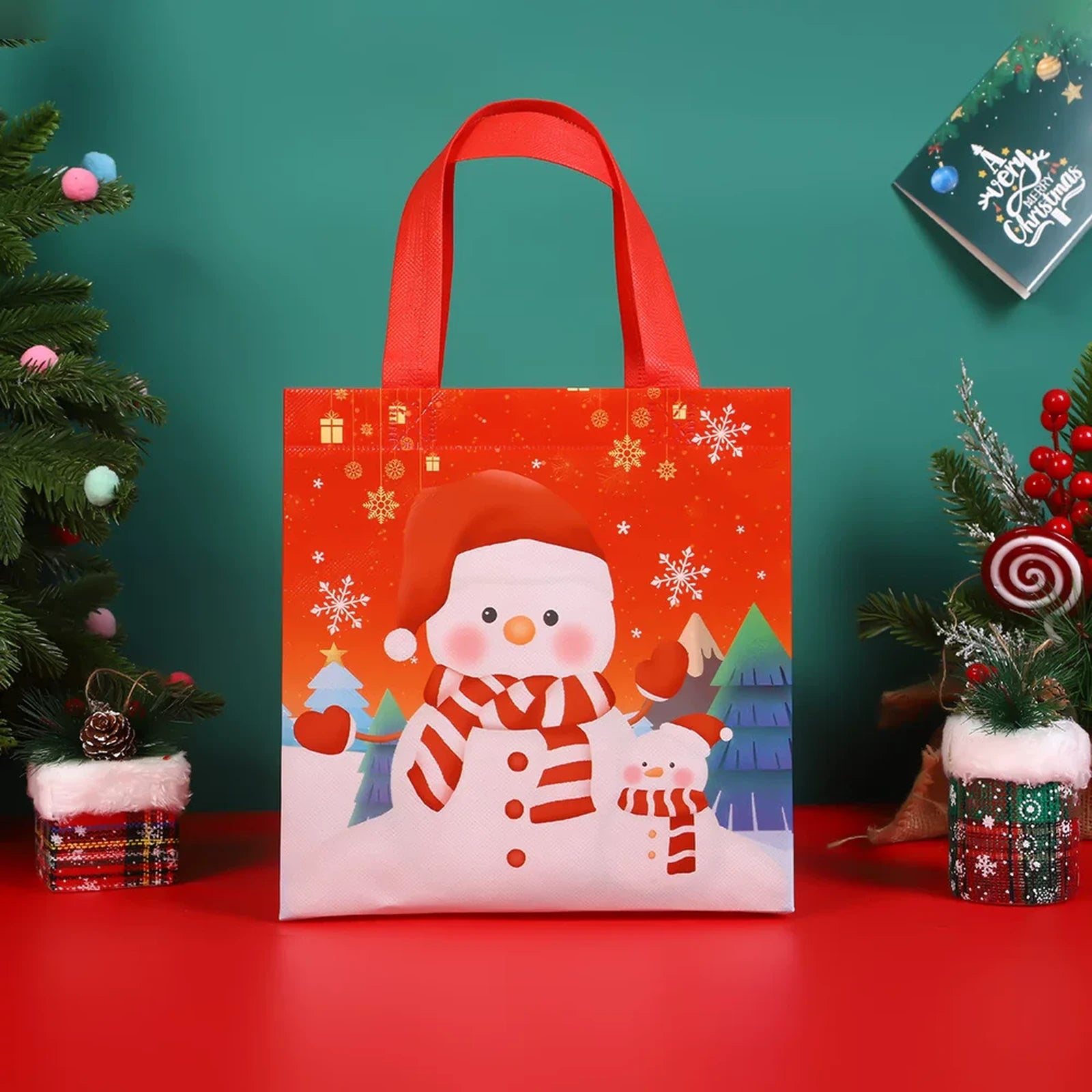 Non-Woven Christmas Gift Bags with Carry Handles – product view