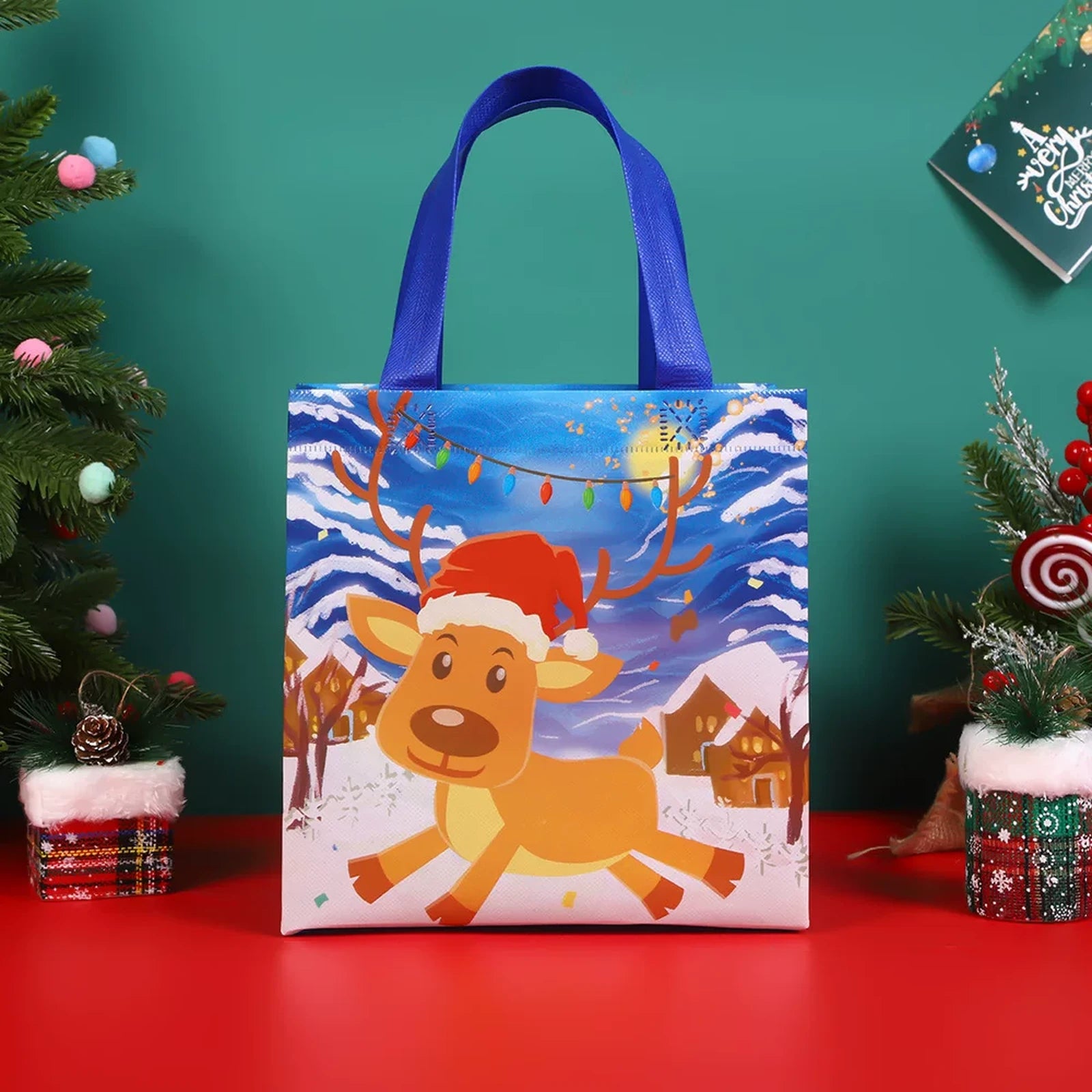 Non-Woven Christmas Gift Bags with Carry Handles – product view