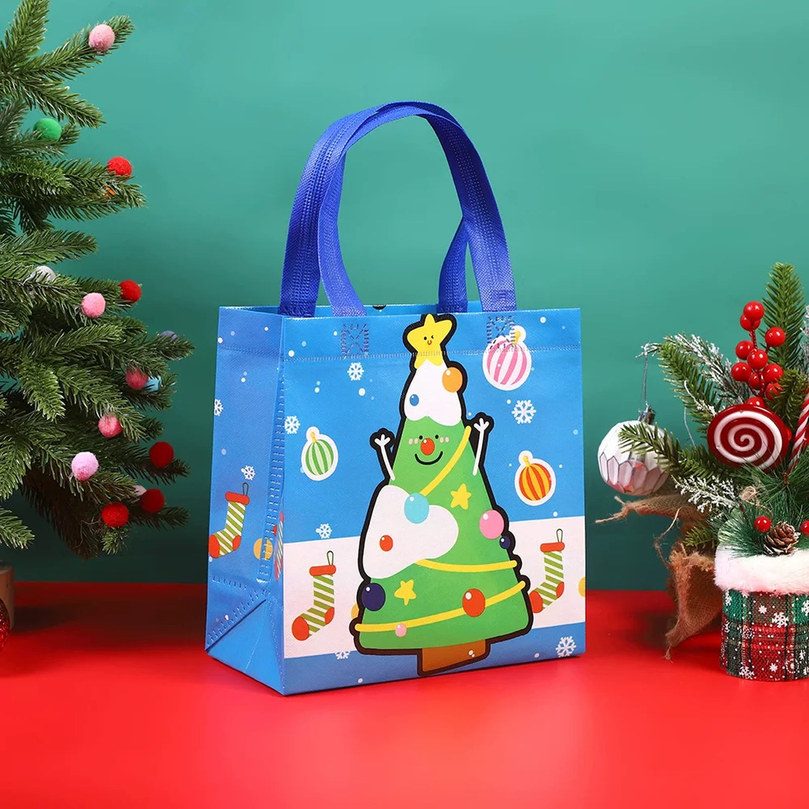Non-Woven Christmas Gift Bags with Carry Handles – product view