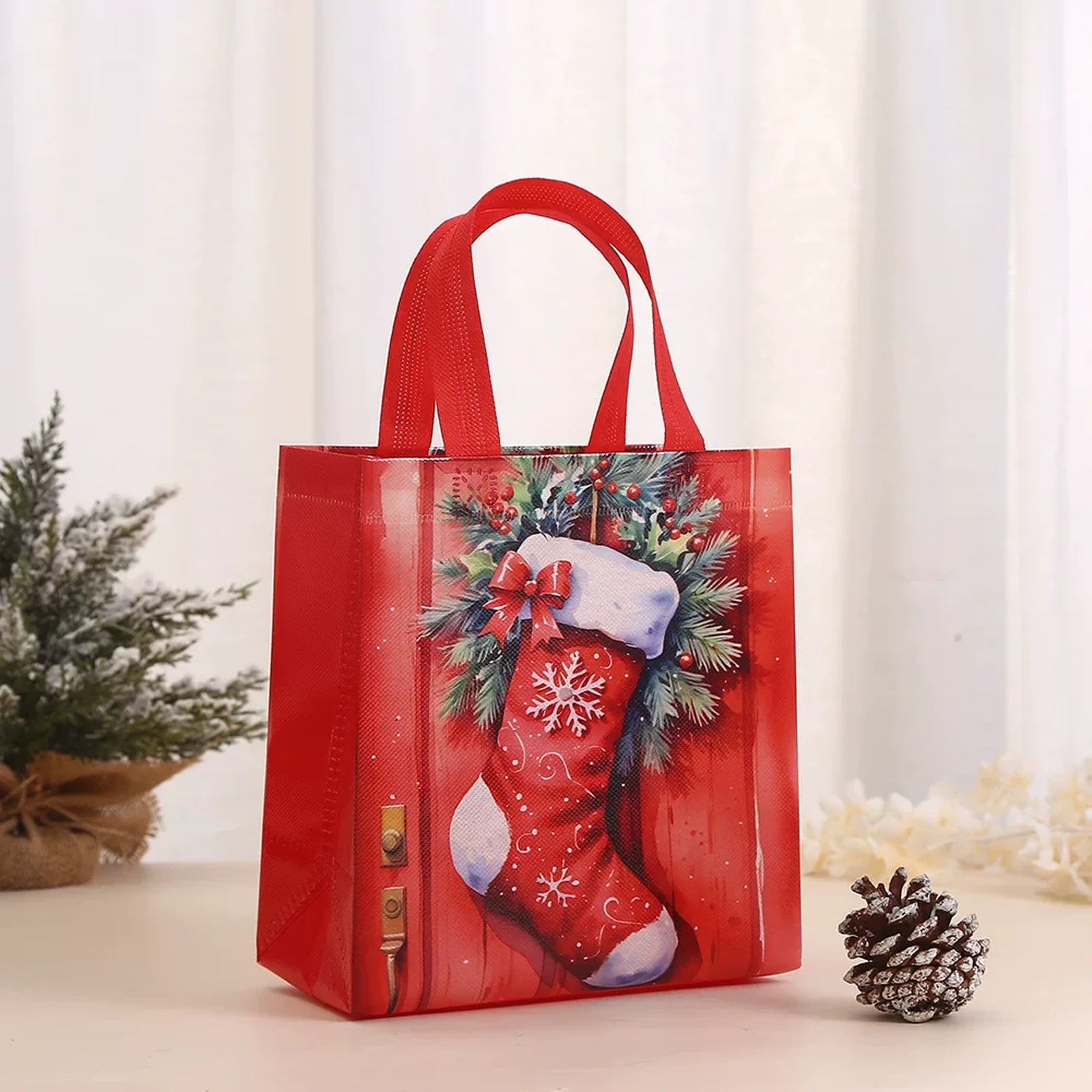 Non-Woven Christmas Gift Bags with Carry Handles – product view