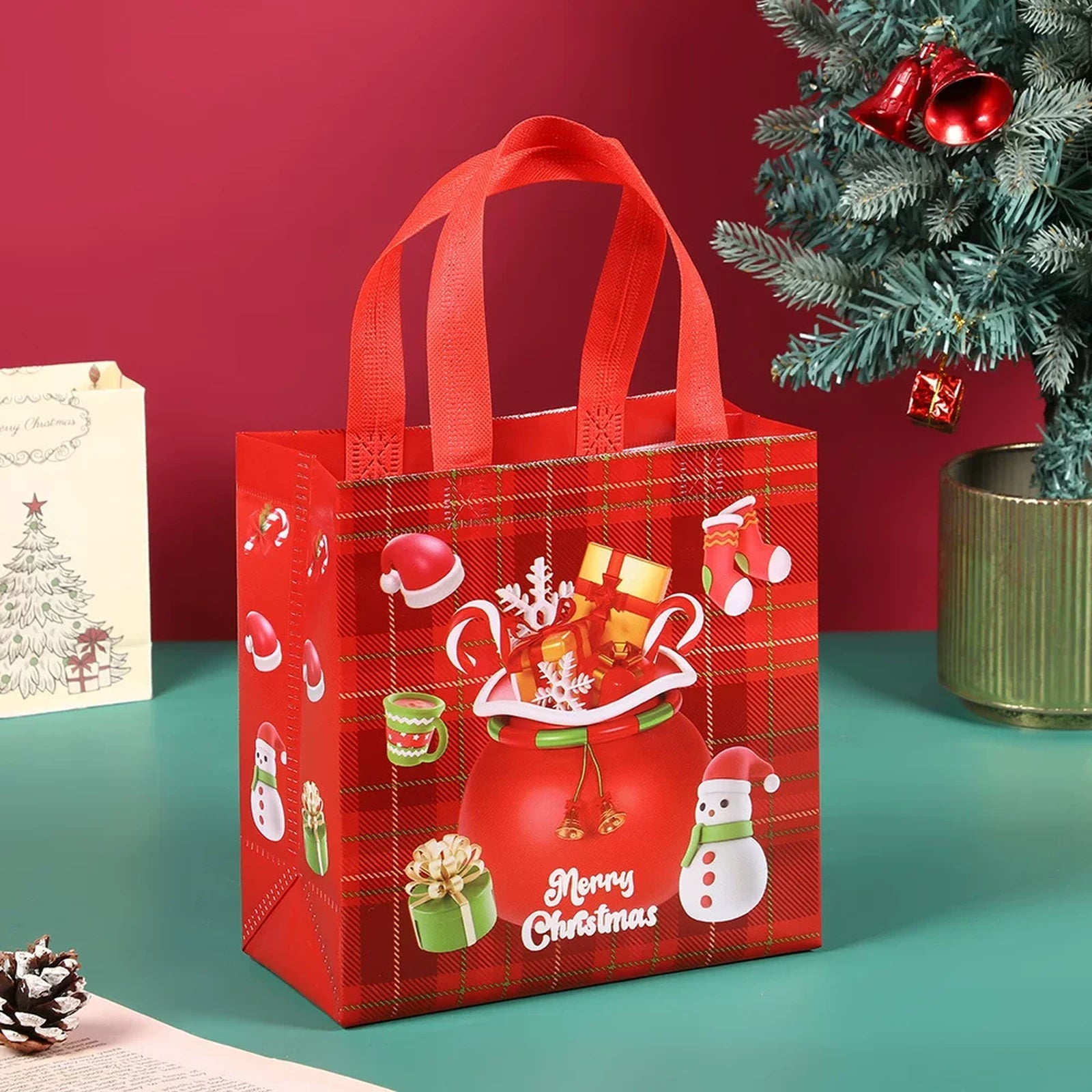 Non-Woven Christmas Gift Bags with Carry Handles – product view