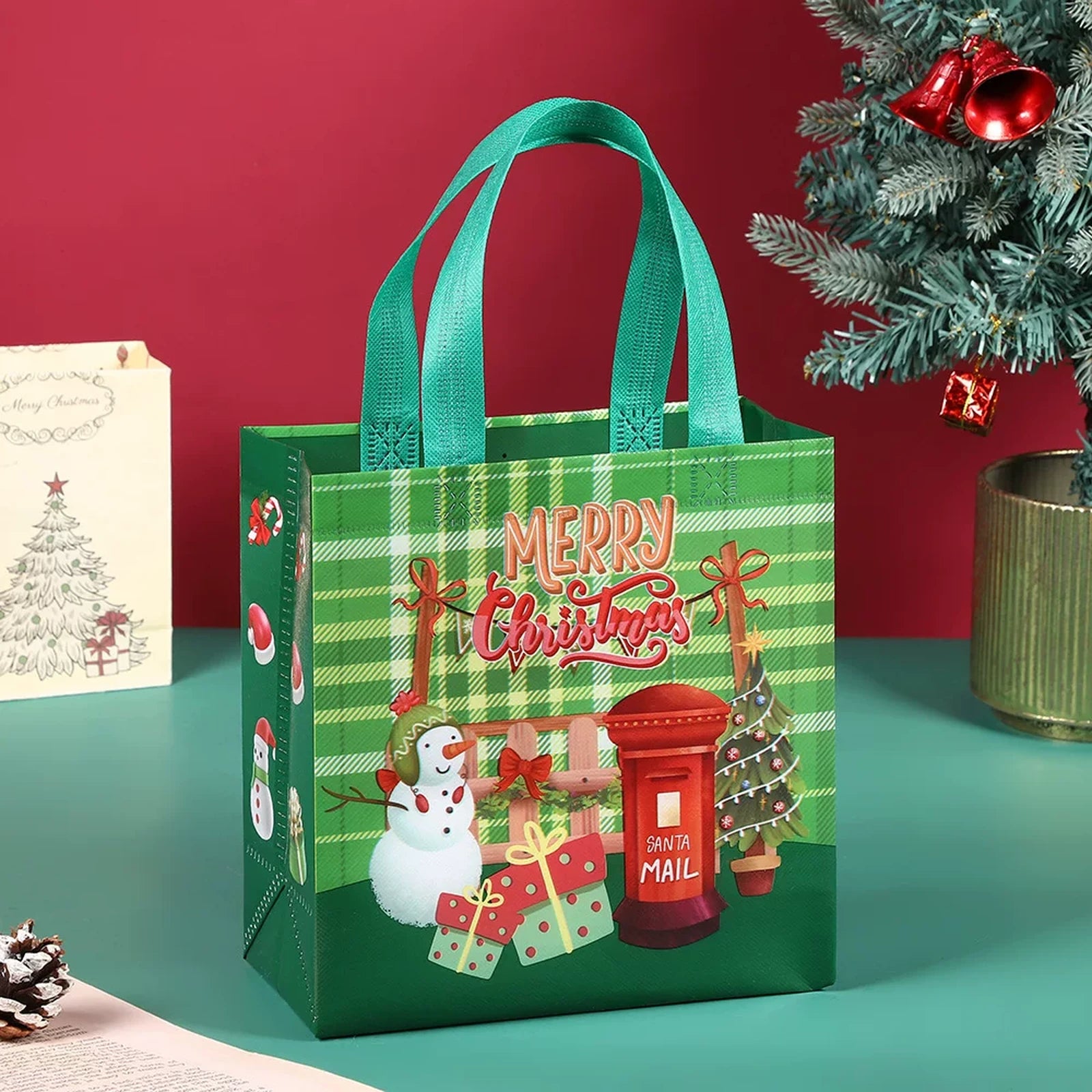 Non-Woven Christmas Gift Bags with Carry Handles – product view