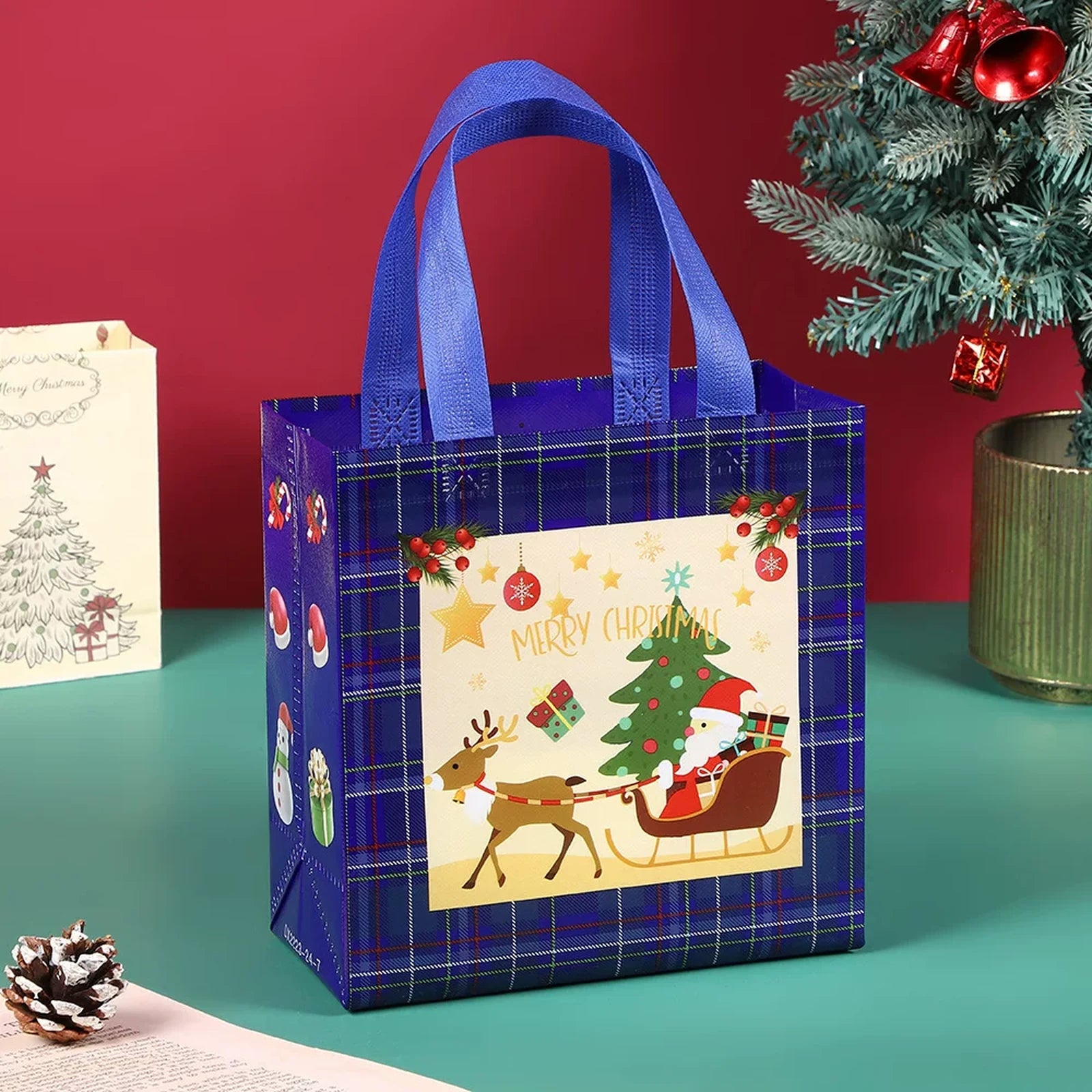 Non-Woven Christmas Gift Bags with Carry Handles – product view