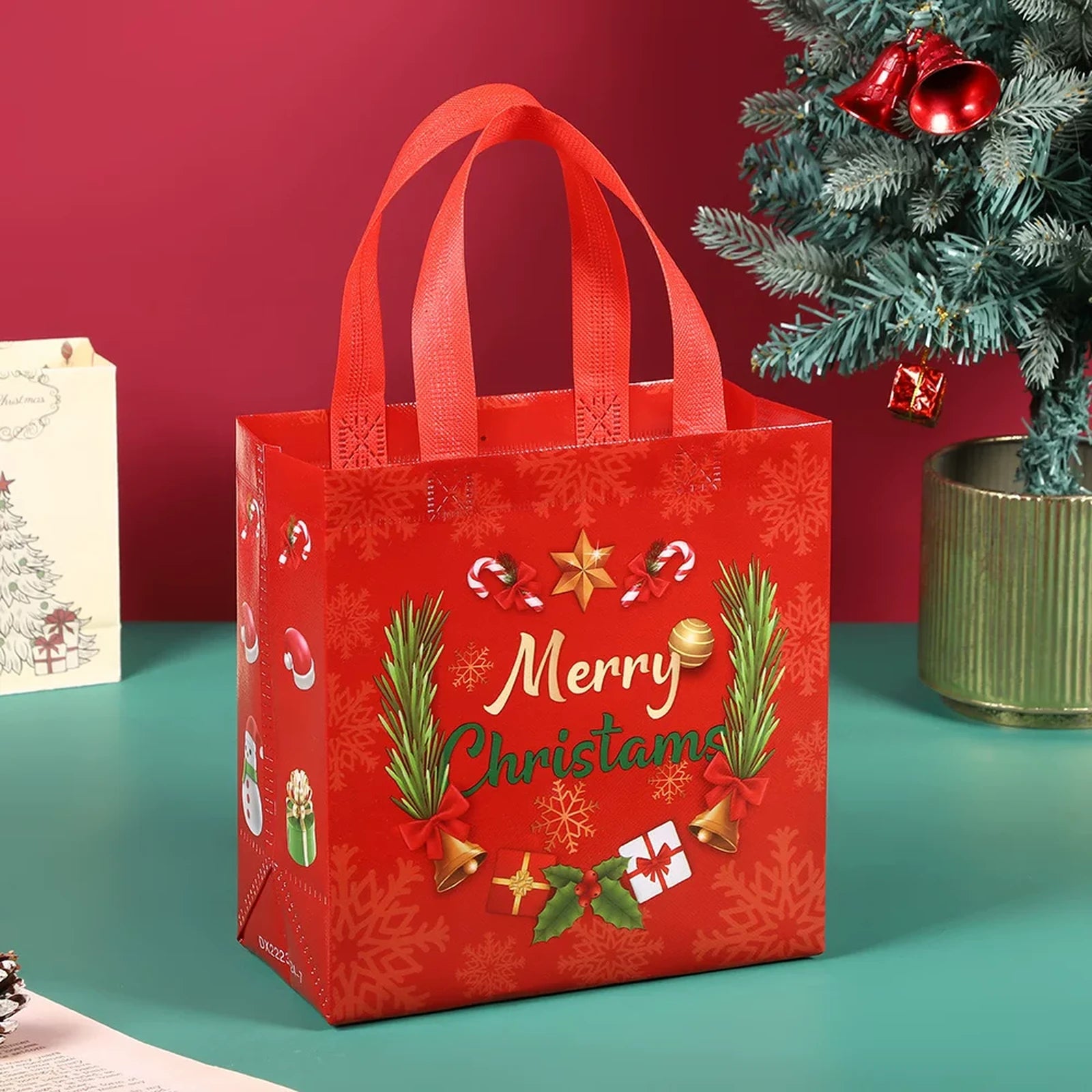 Non-Woven Christmas Gift Bags with Carry Handles – product view