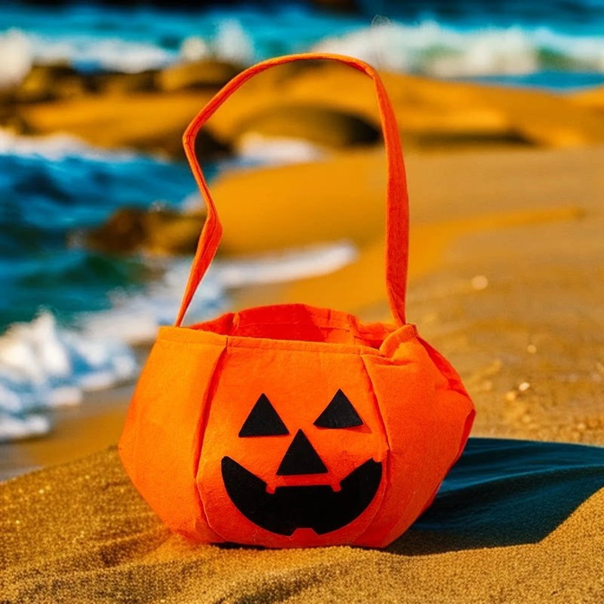Non-woven pumpkin Halloween trick-or-treat bags – gallery 3