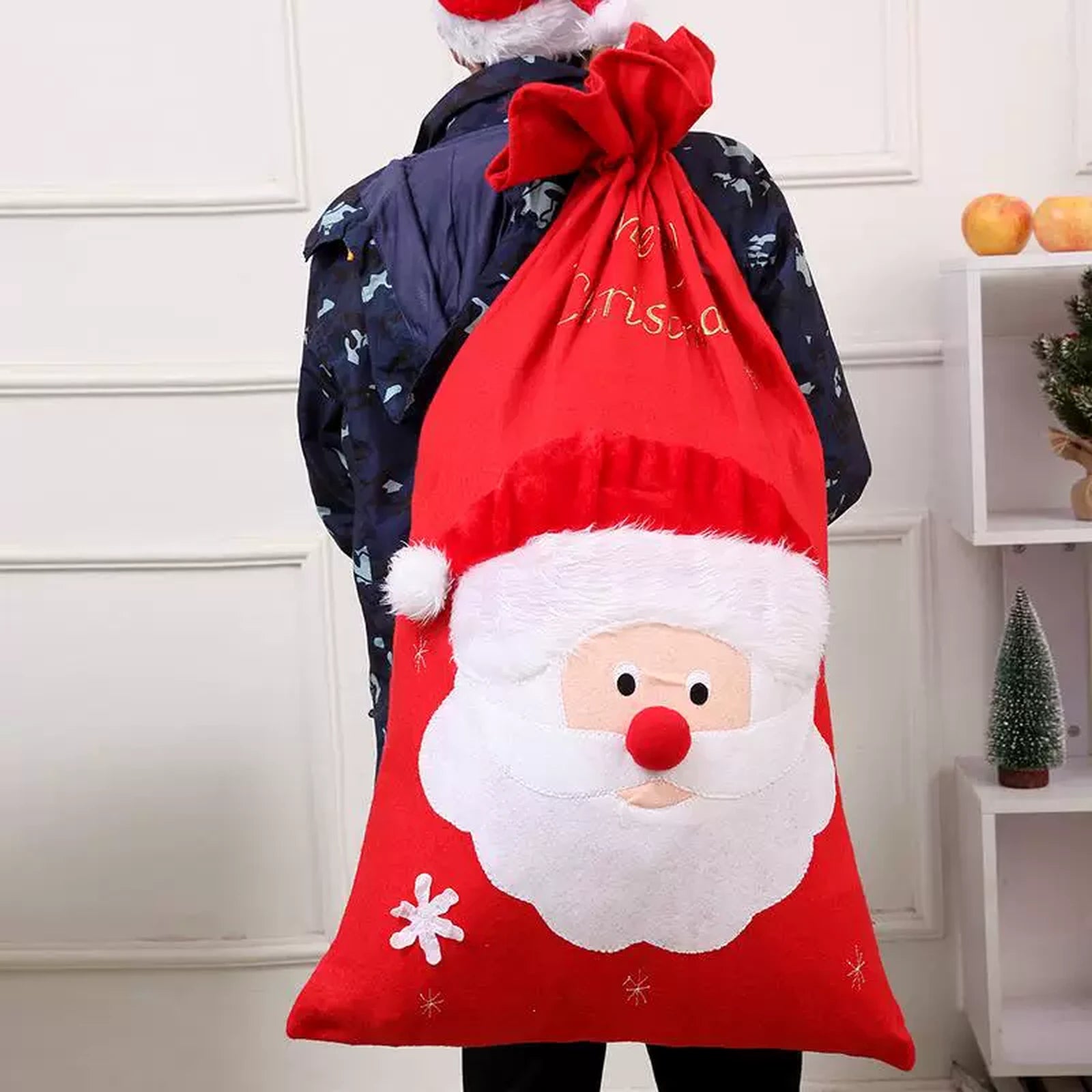 Oversized Drawstring Christmas Gift Sacks – product view
