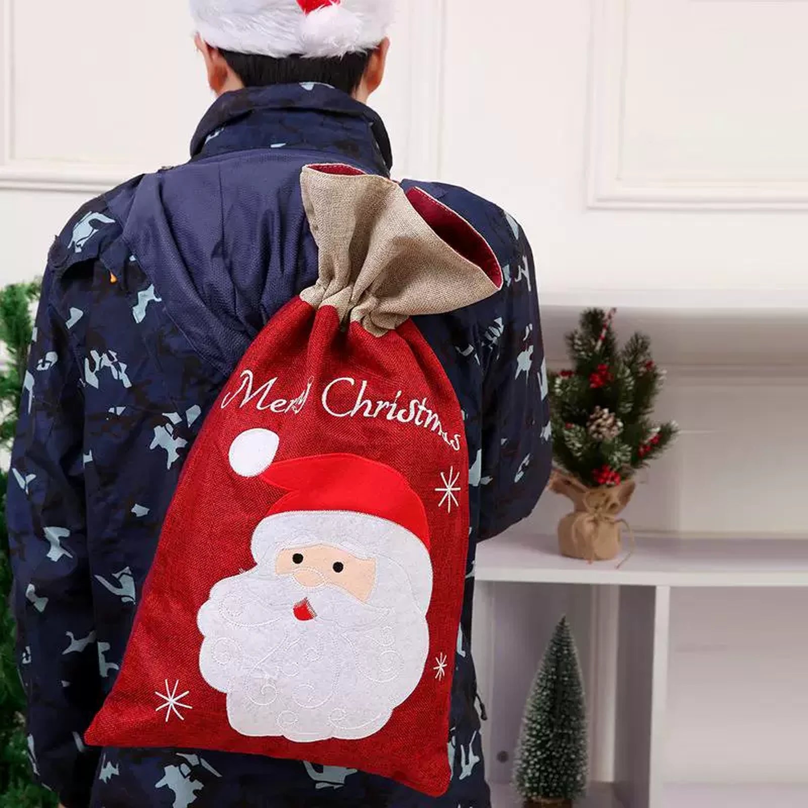 Oversized Drawstring Christmas Gift Sacks – product view