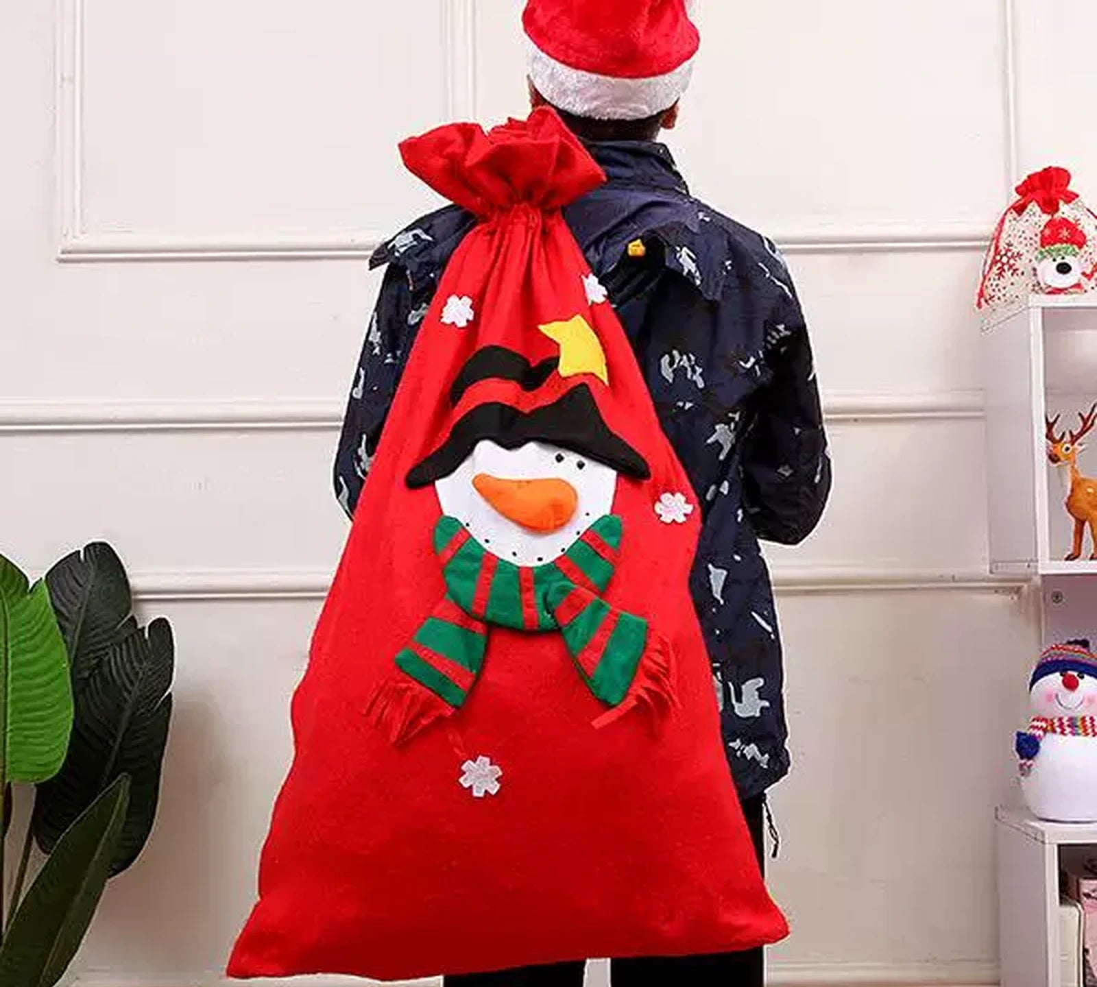 Oversized Drawstring Christmas Gift Sacks – ready-stock variant