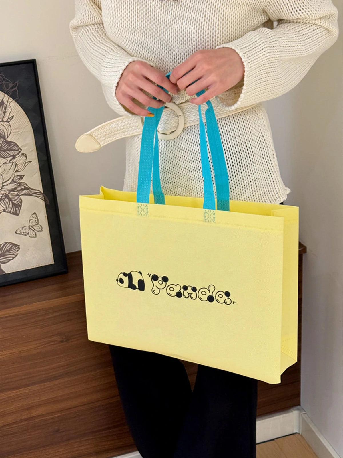 Panda Print Non-Woven Tote Bags — 4 Styles product view 1