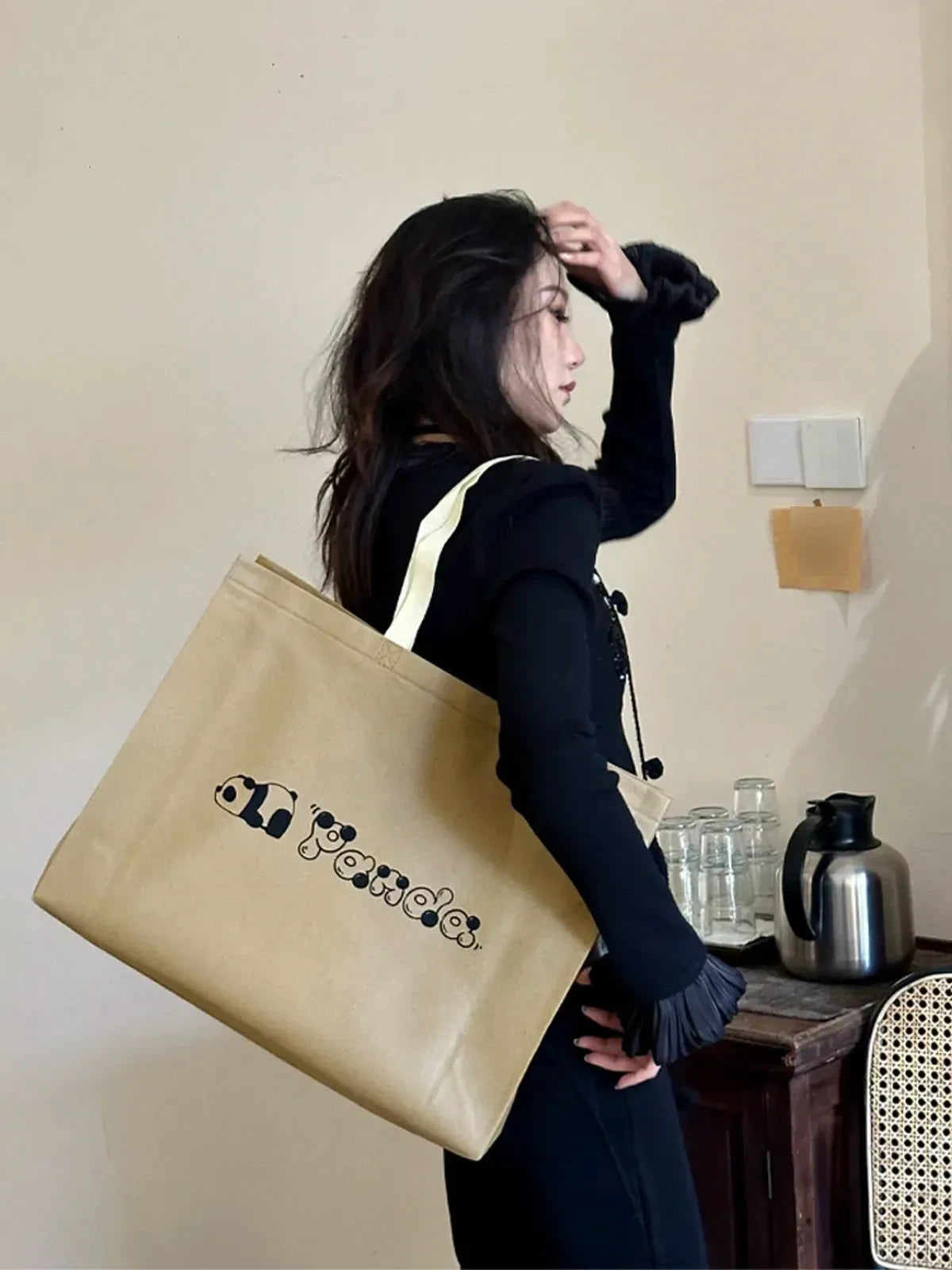 Panda Print Non-Woven Tote Bags — 4 Styles product view 1